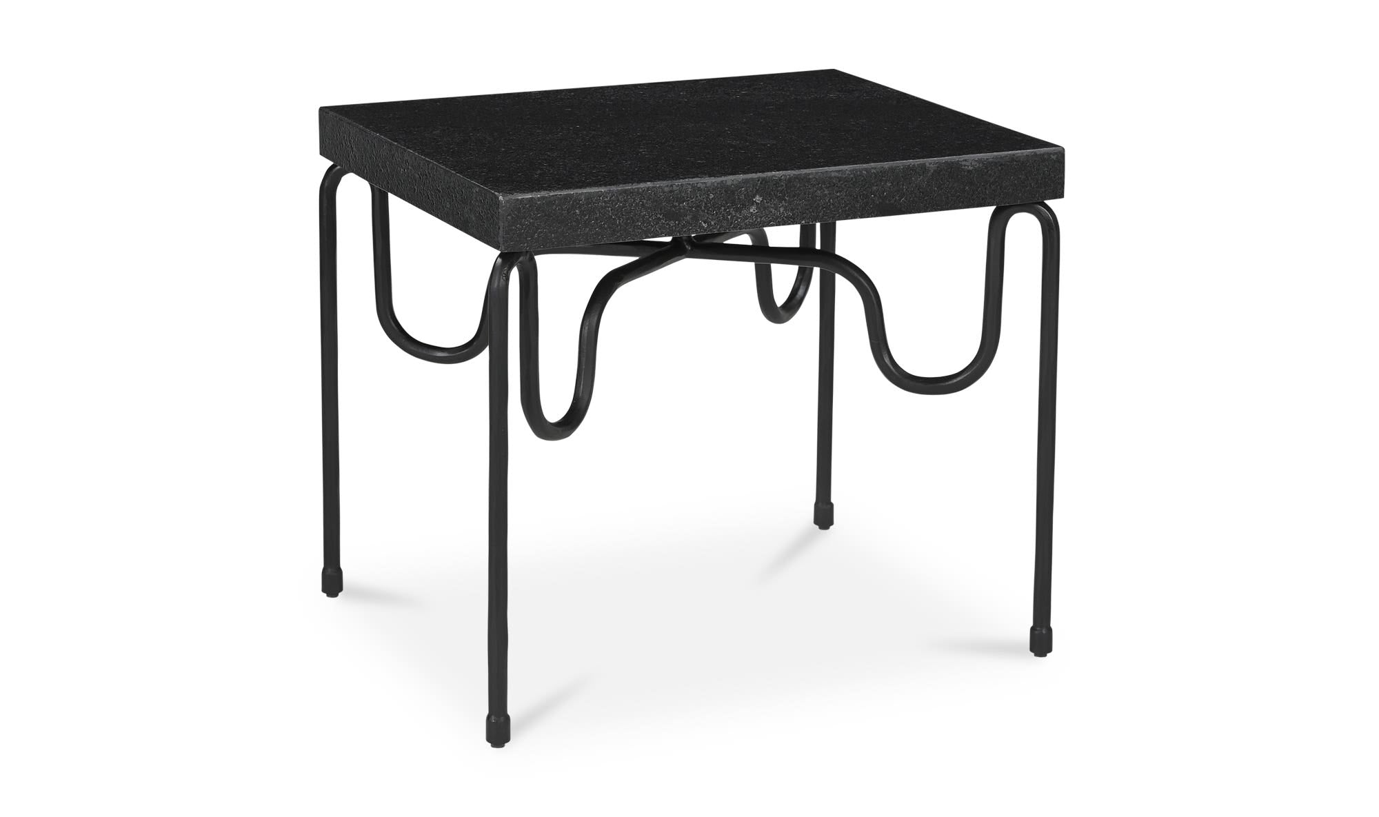 25" Black Granite Side Table