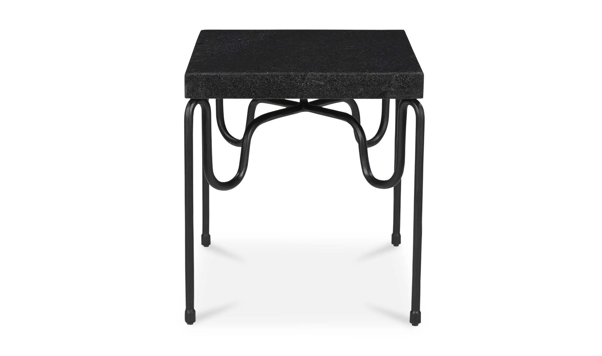 25" Black Granite Side Table