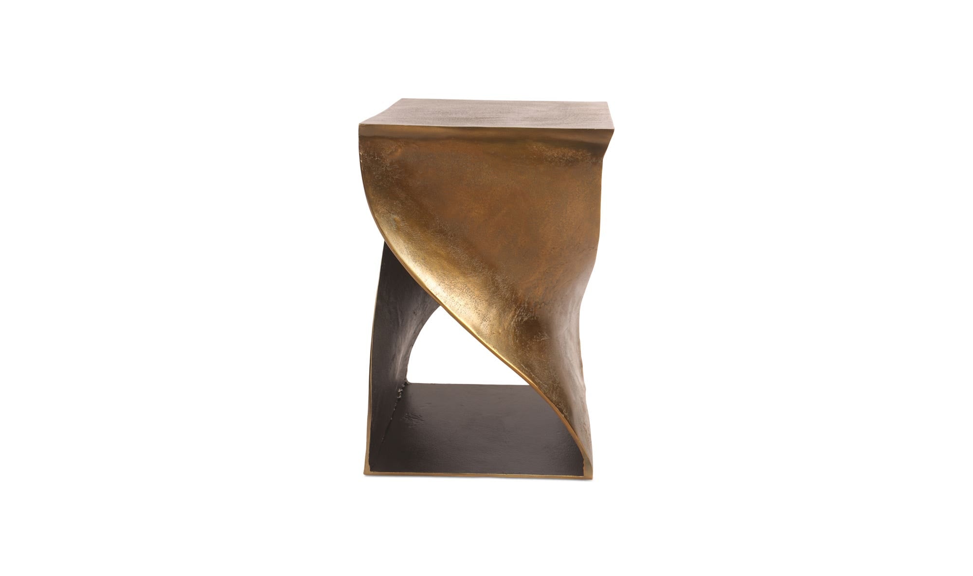 14" Brass Aluminum Side Table