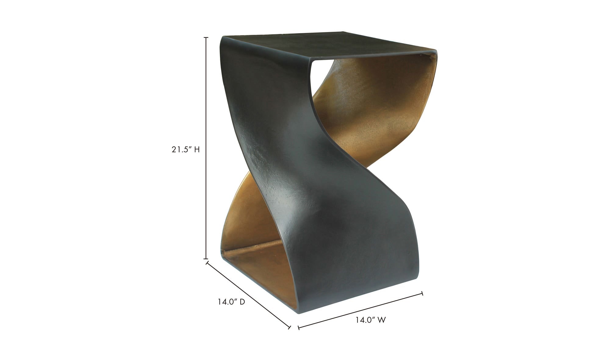 14" Black Aluminum Side Table