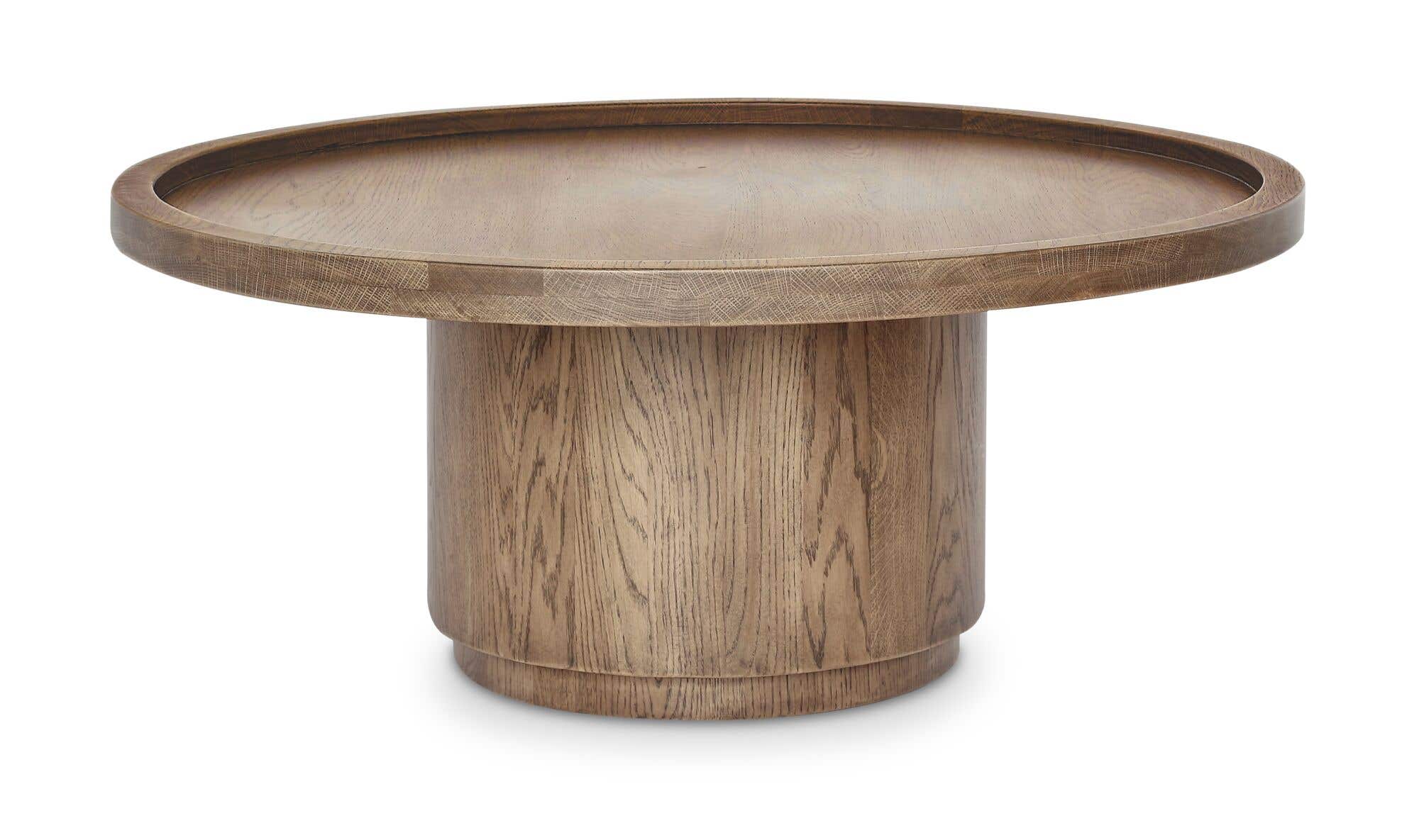 38" Brown Solid Oak Coffee Table