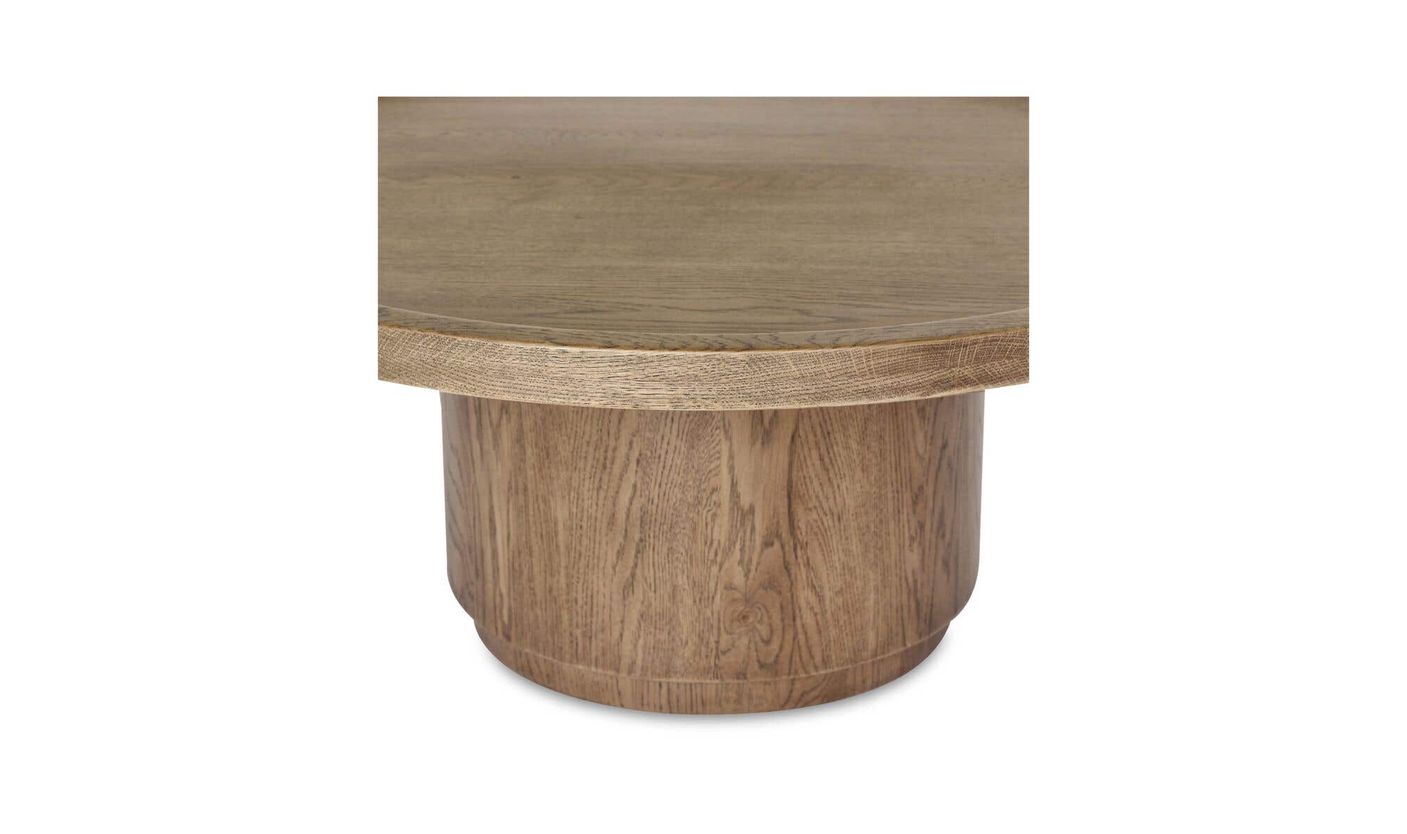 38" Brown Solid Oak Coffee Table