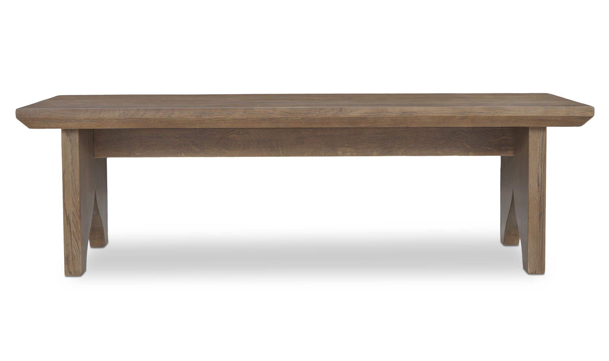 54" Brown Solid Oak Coffee Table