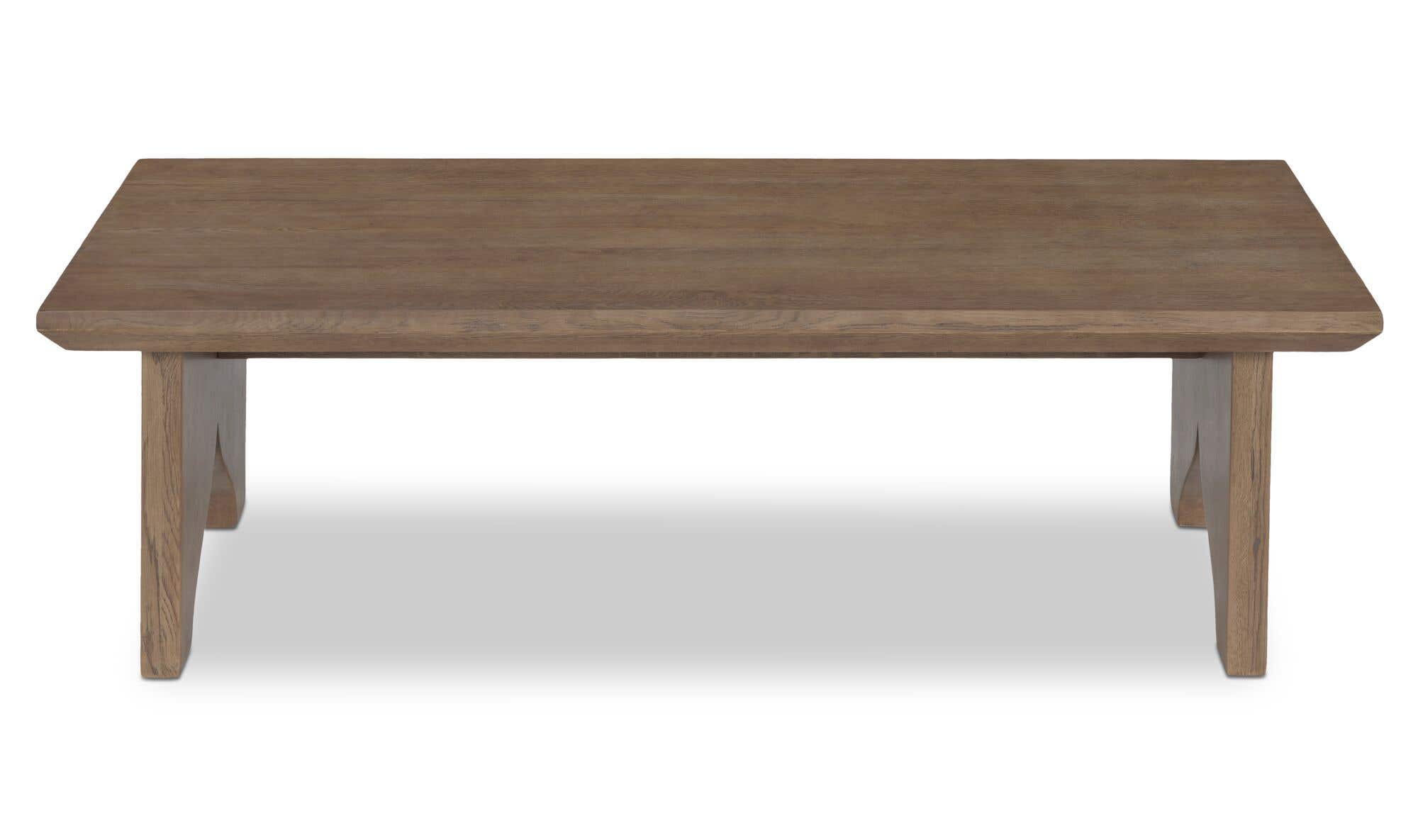 54" Brown Solid Oak Coffee Table