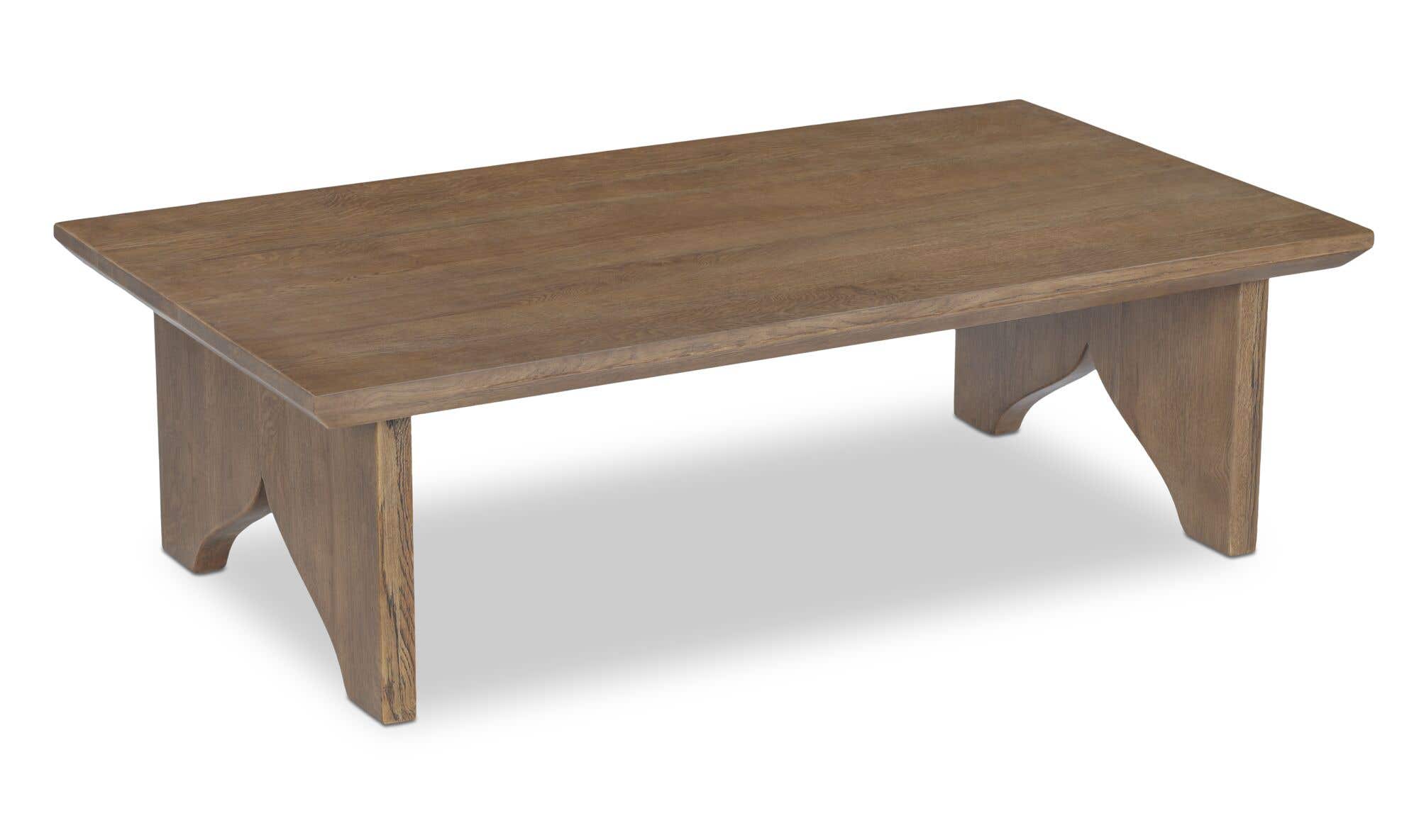 54" Brown Solid Oak Coffee Table