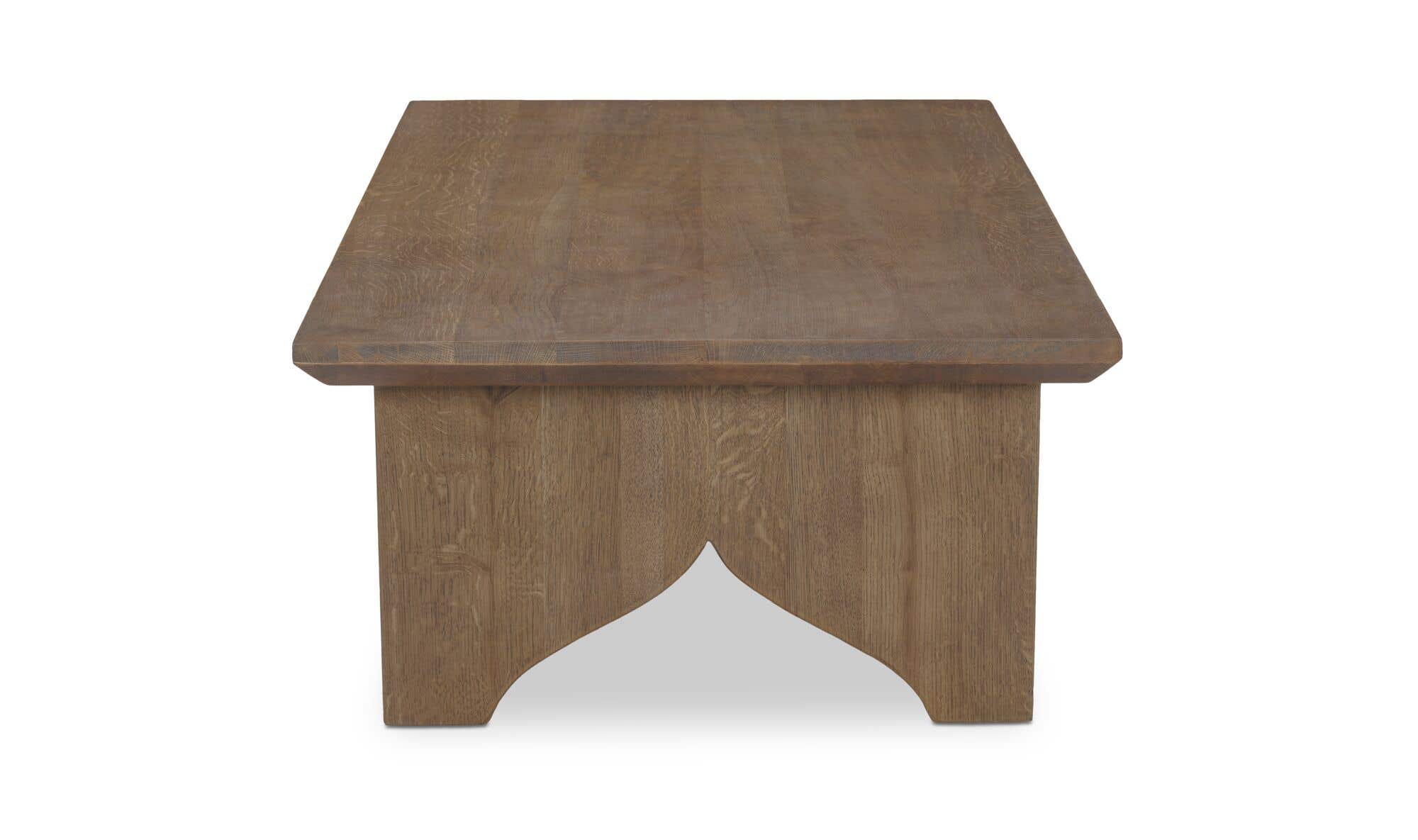 54" Brown Solid Oak Coffee Table