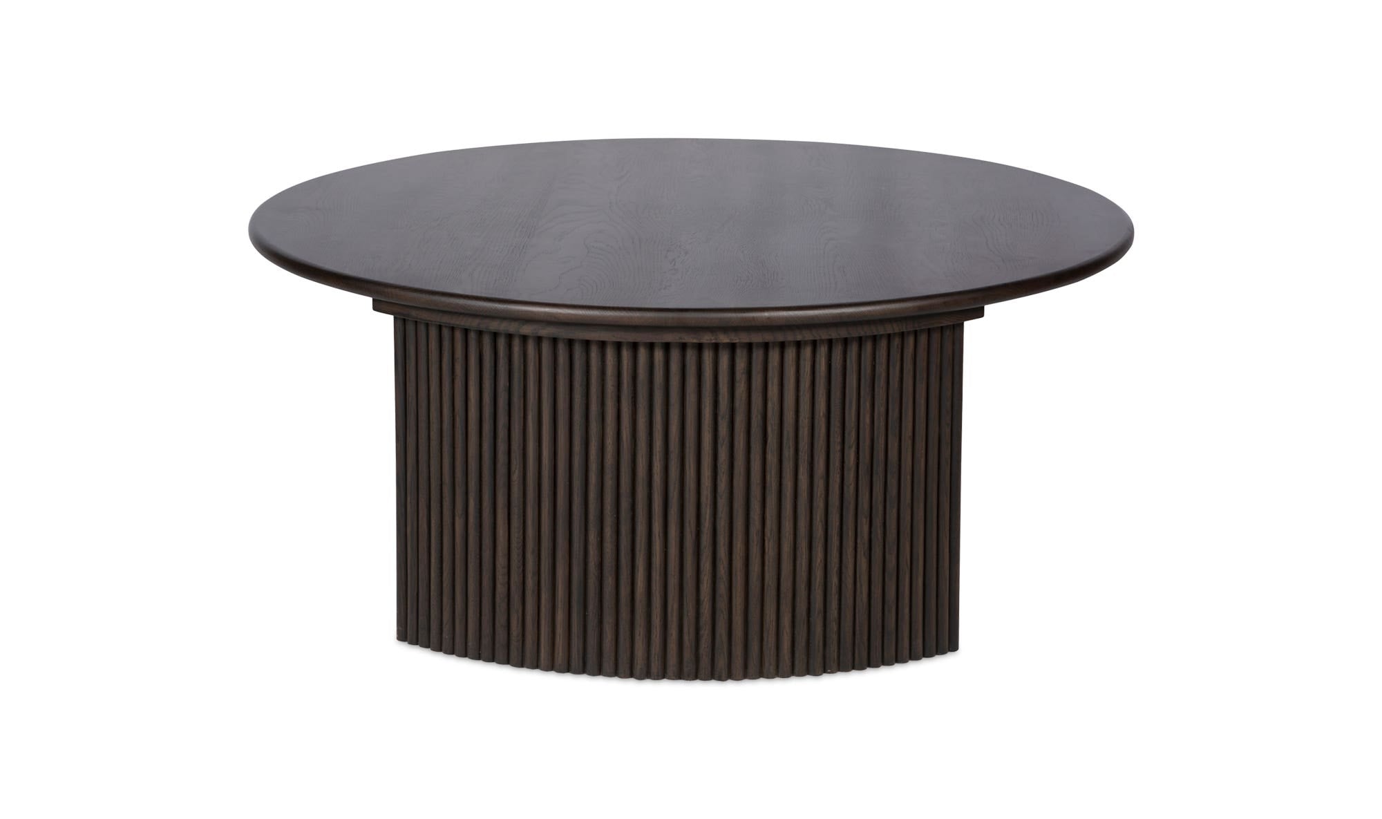 39" Dark Brown Solid Oak Coffee Table