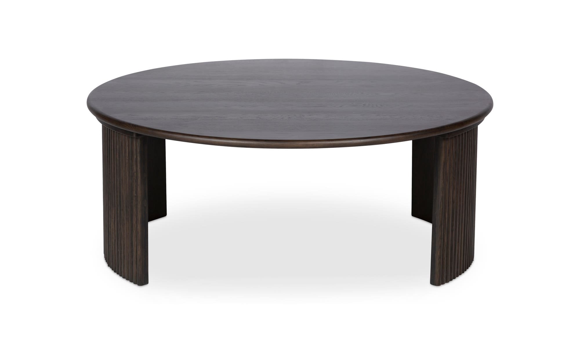 39" Dark Brown Solid Oak Coffee Table