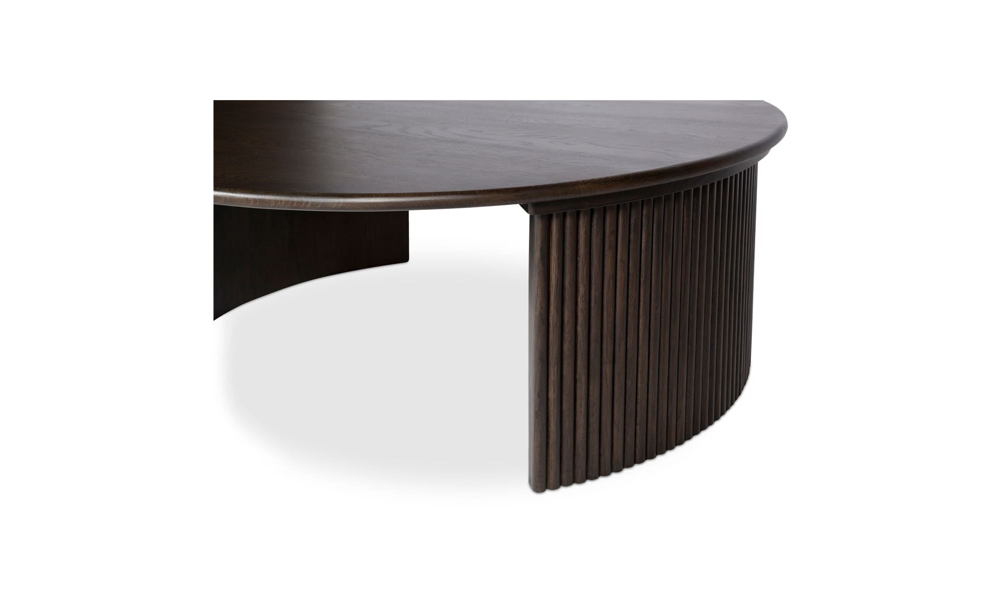 39" Dark Brown Solid Oak Coffee Table