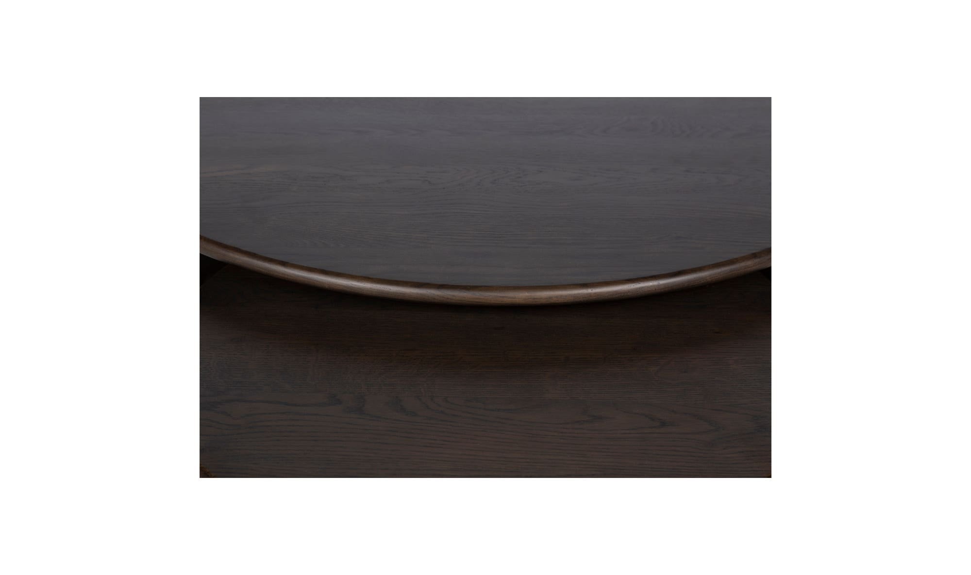 39" Dark Brown Solid Oak Coffee Table