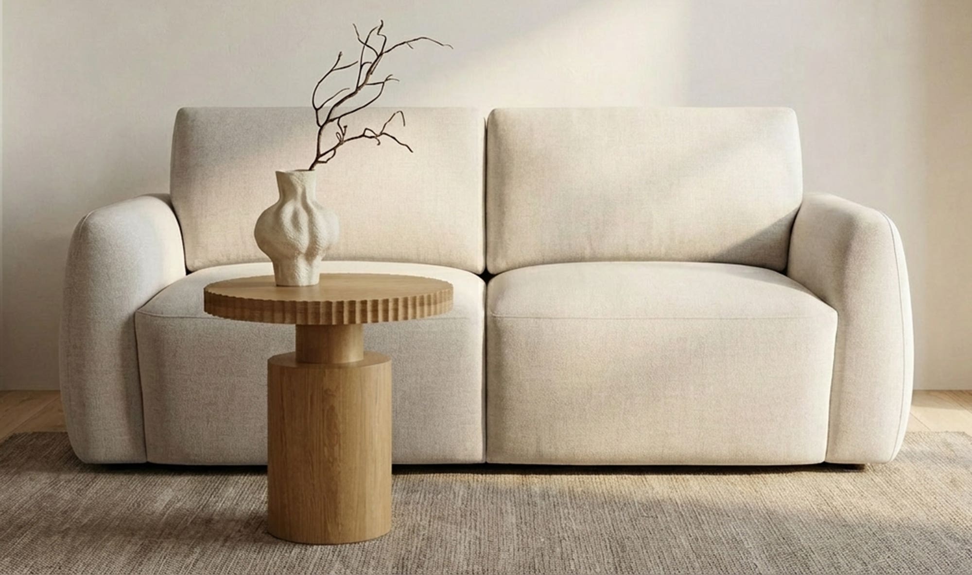 22" Brown Solid Oak Side Table