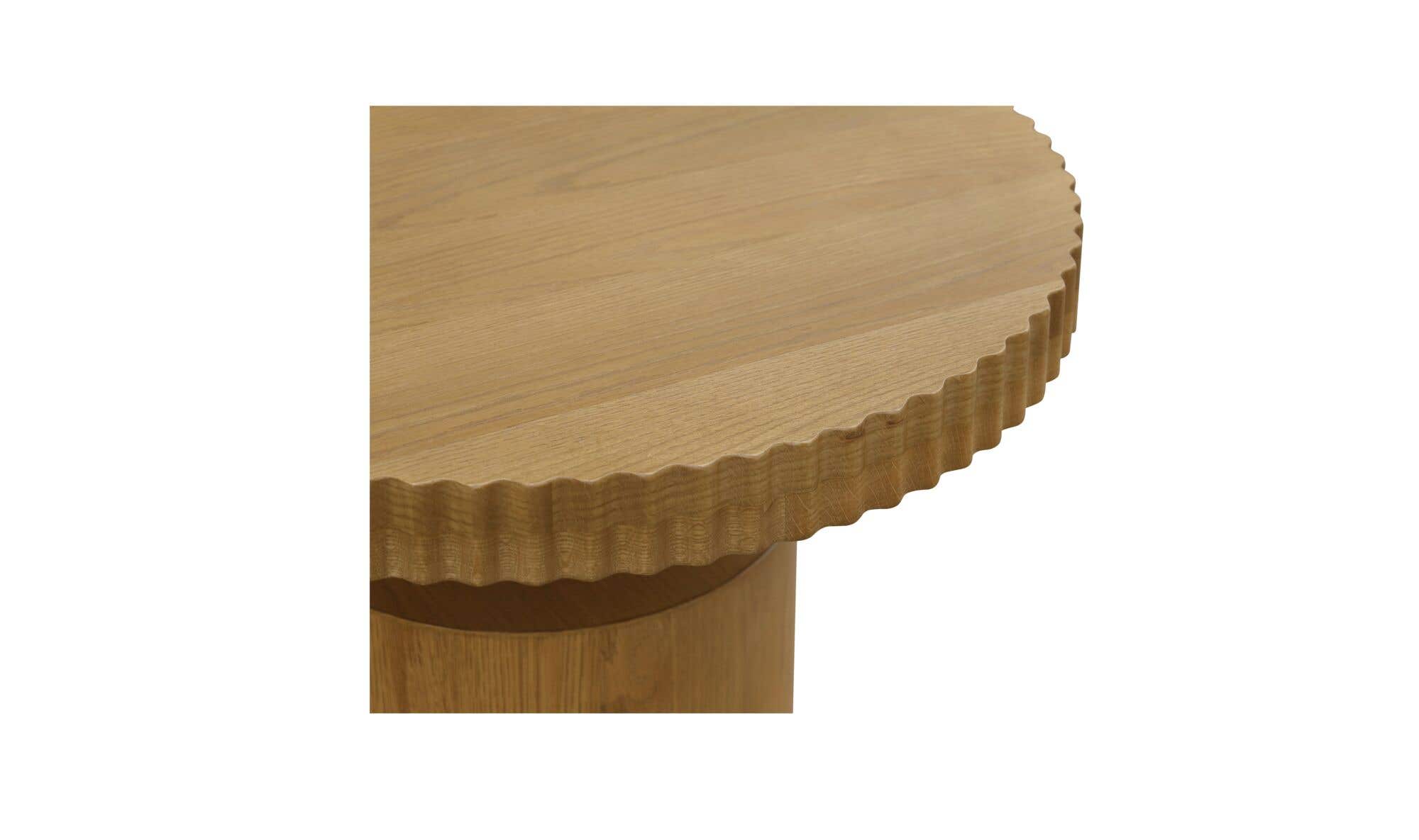 22" Brown Solid Oak Side Table