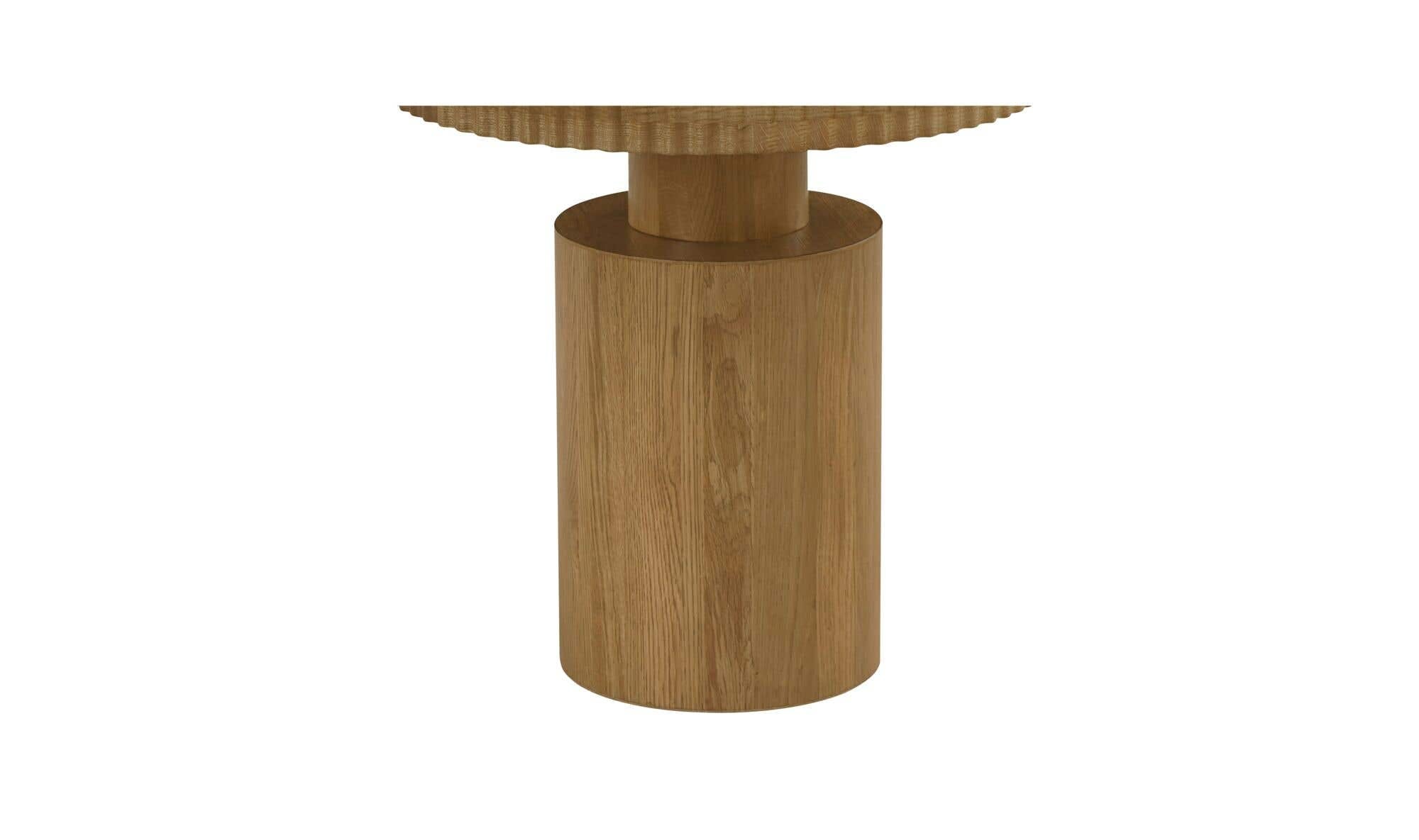 22" Brown Solid Oak Side Table