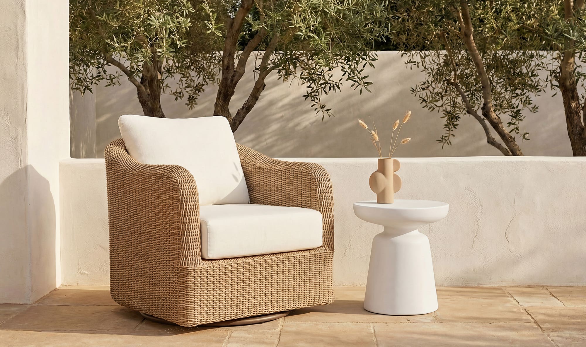 15.74" White Side Table