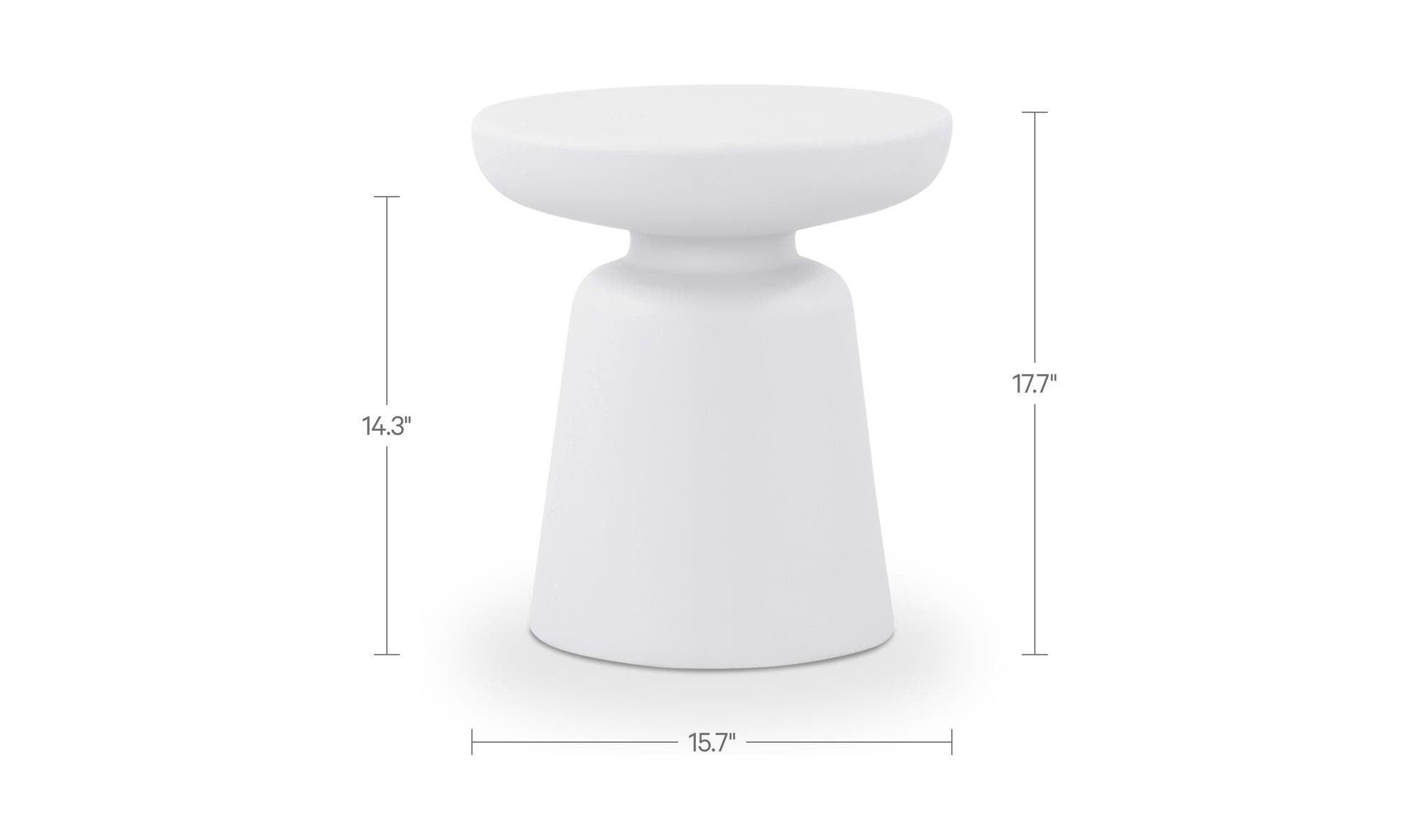 15.74" White Side Table