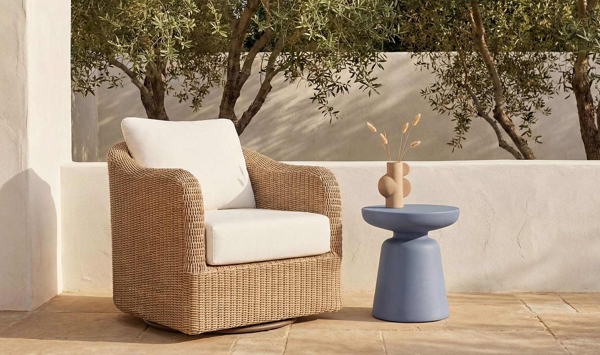 15.74" Blue Side Table