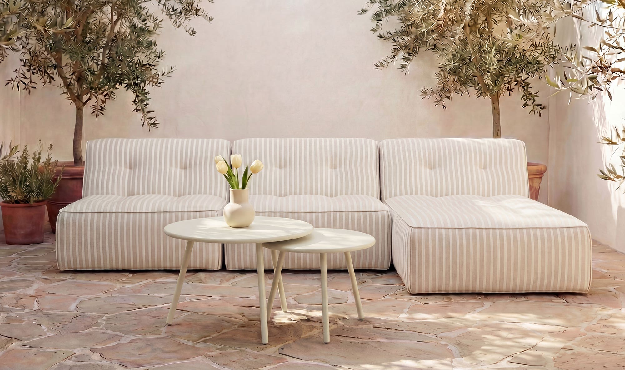 23.62" Cream Coffee Table