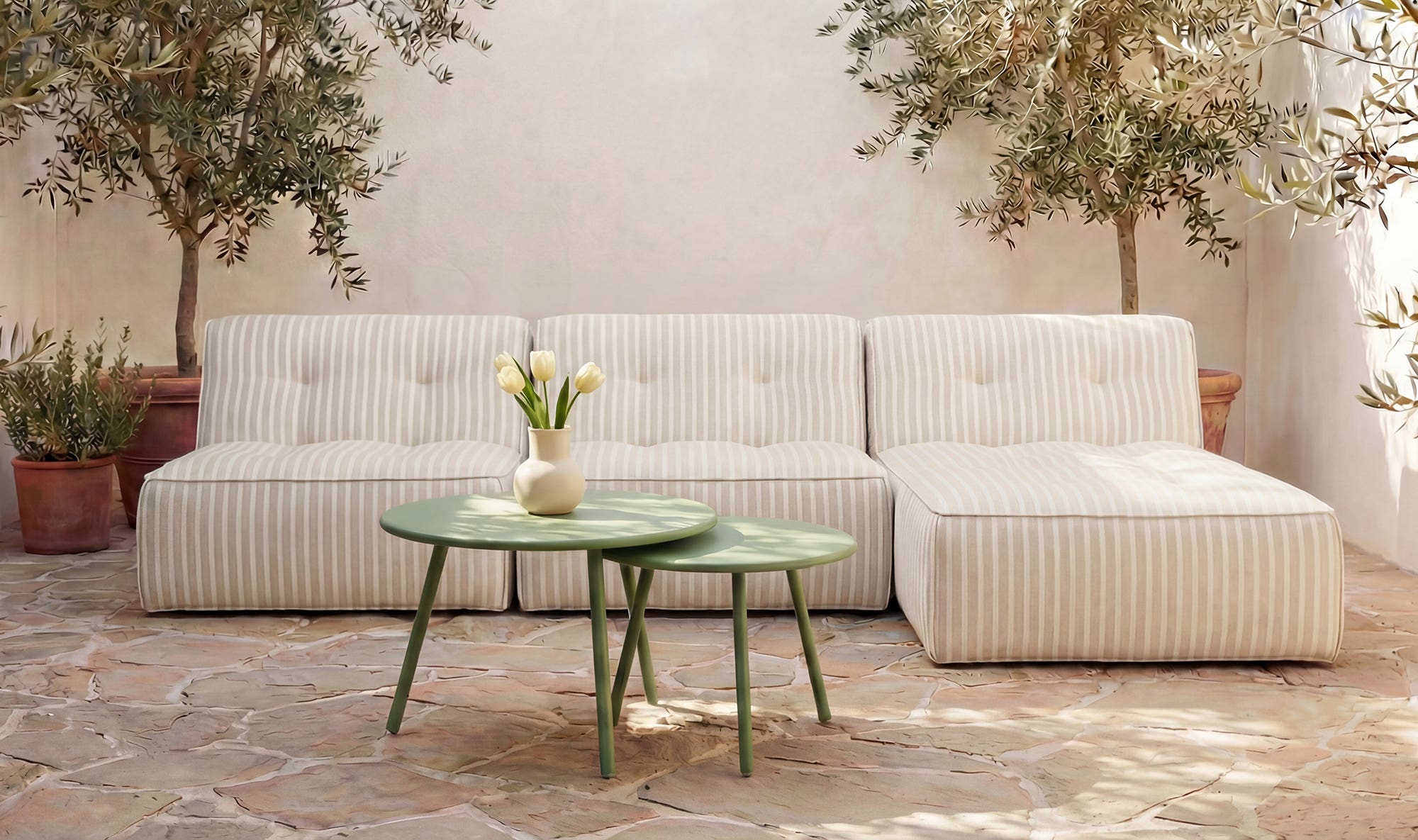 23.62" Green Coffee Table