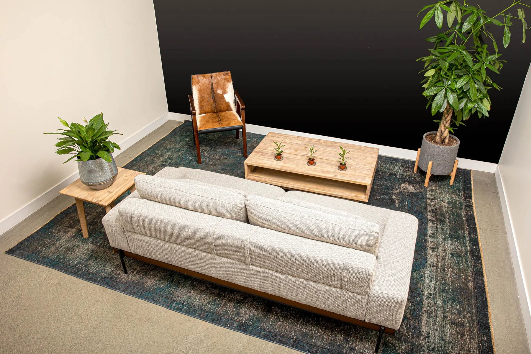 RIO COOL ARMCHAIR - COOL BROWN, LEATHER/GOAT HAIR