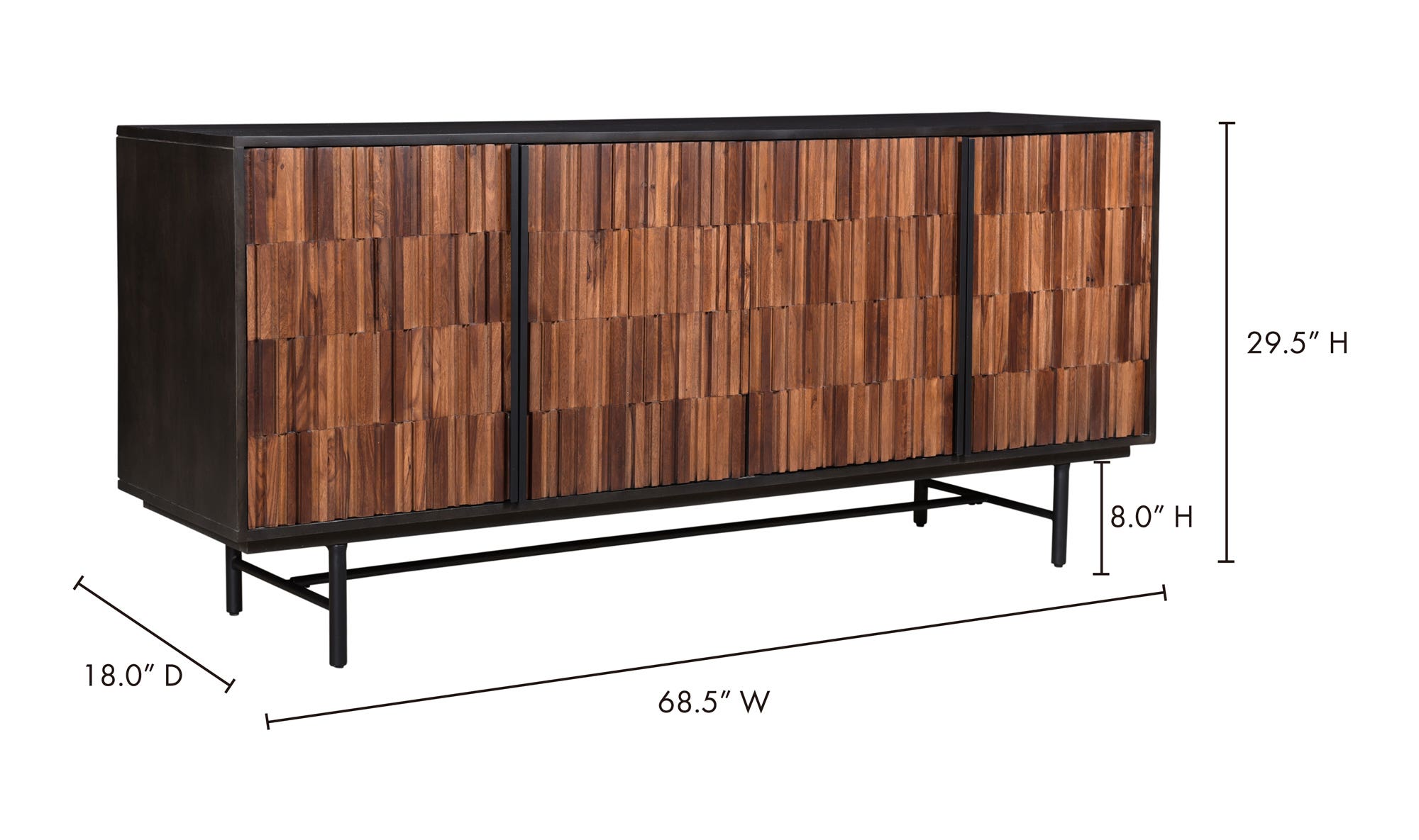 68.5" Black Sideboard
