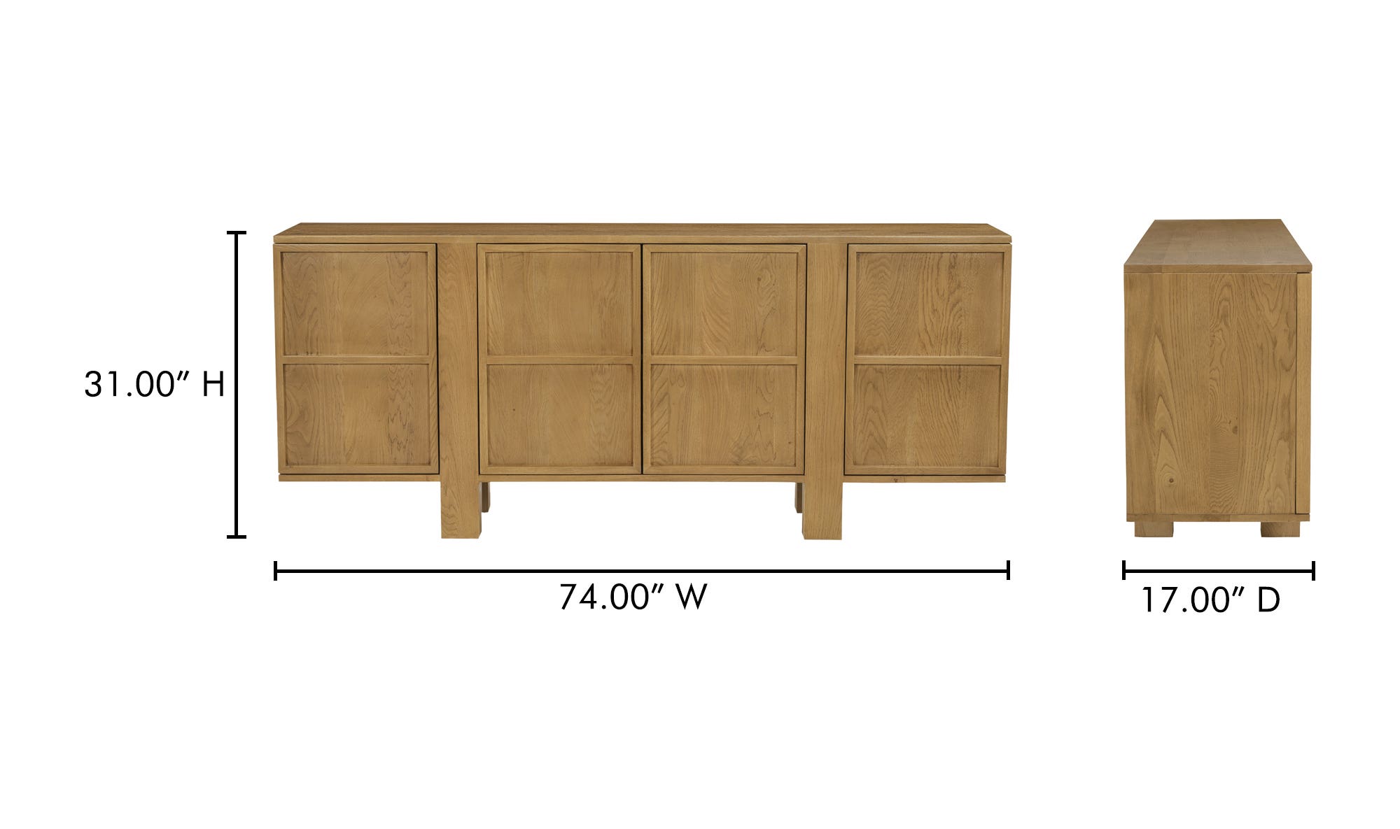 74" Brown Sideboard