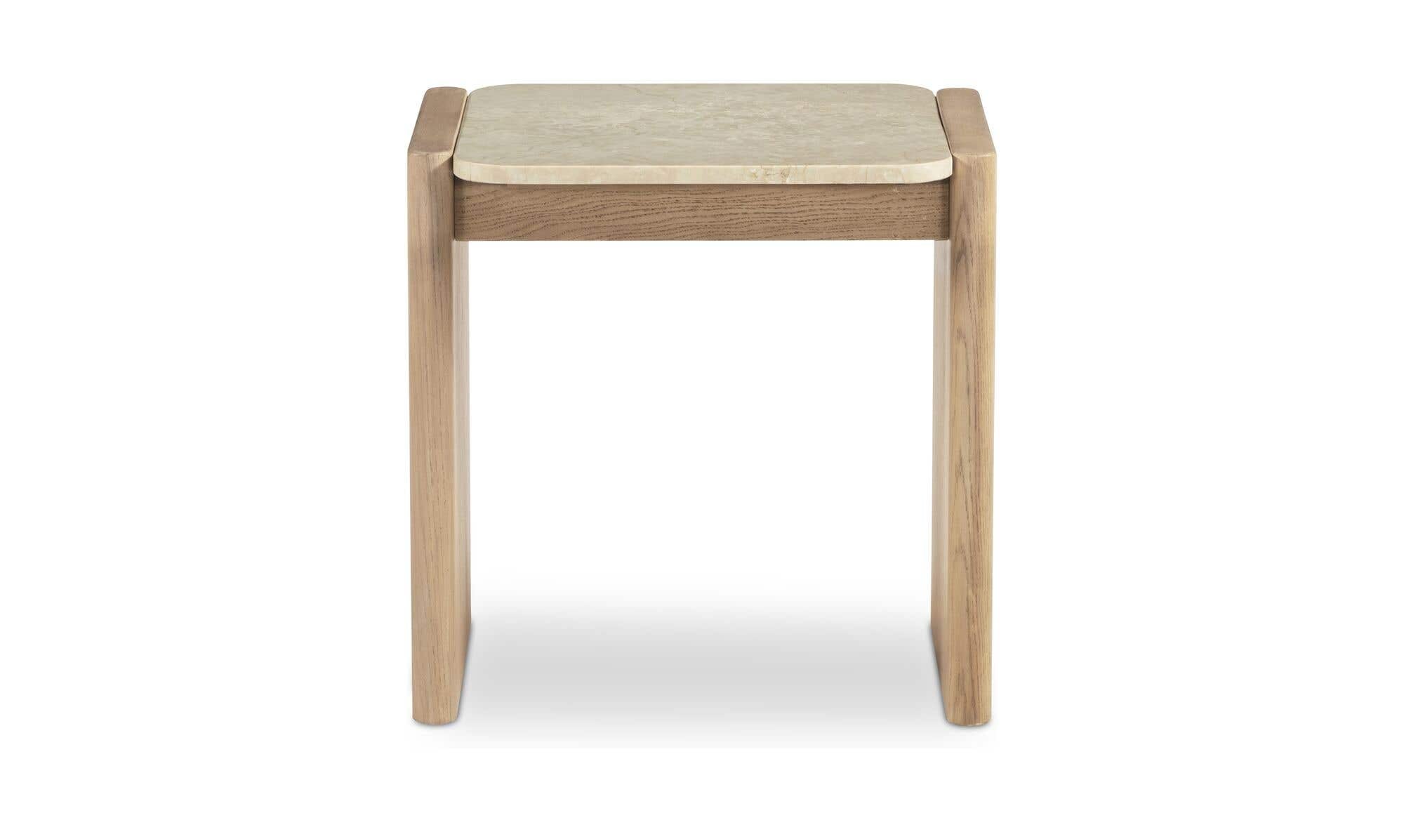 20" Natural Marble Side Table