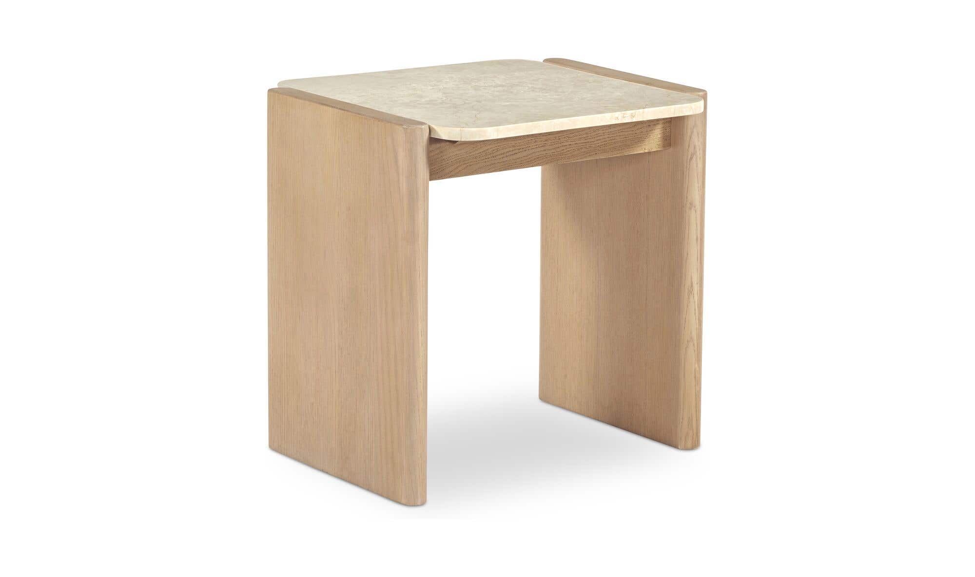 20" Natural Marble Side Table