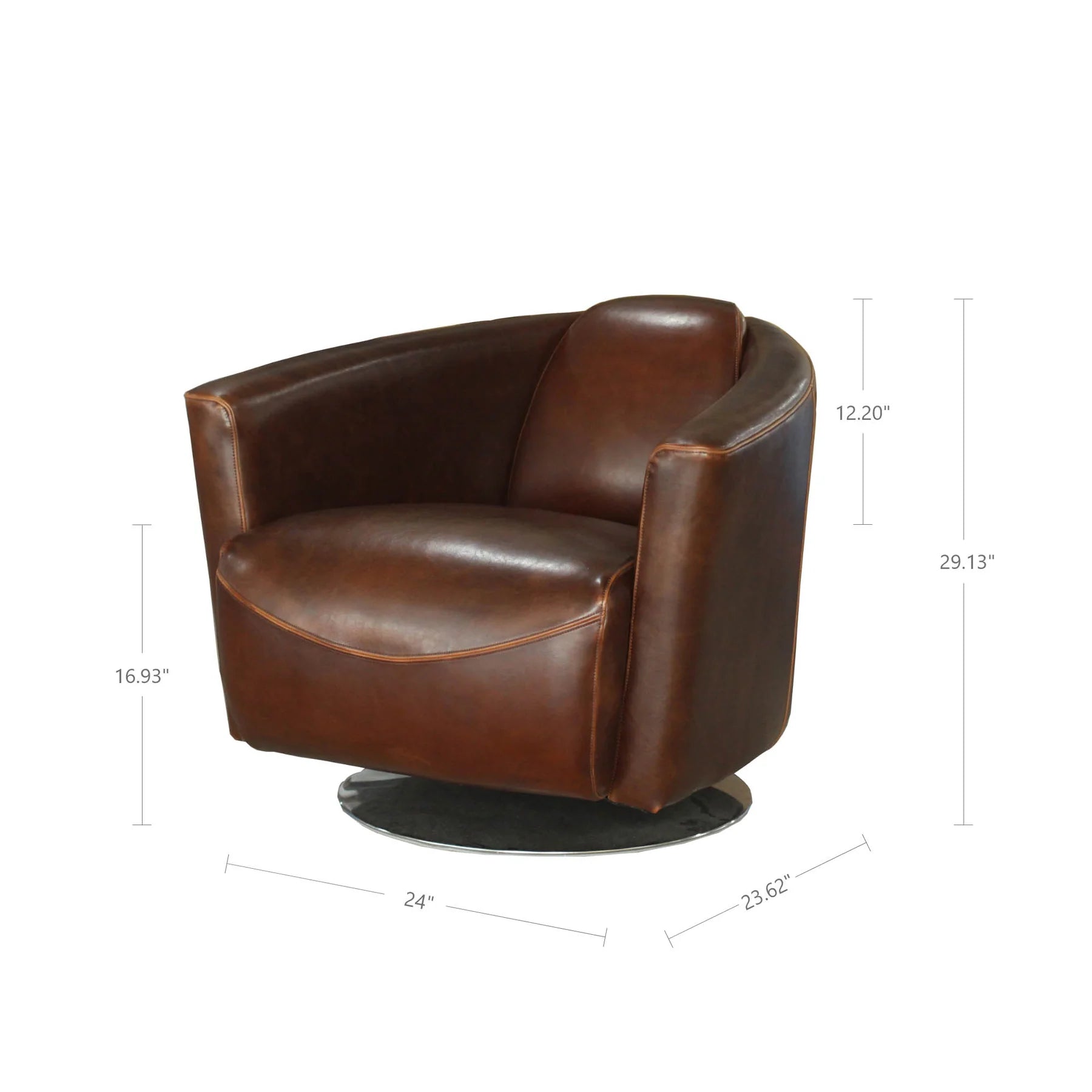 LANNISTER SWIVEL CLUB CHAIR - BROWN