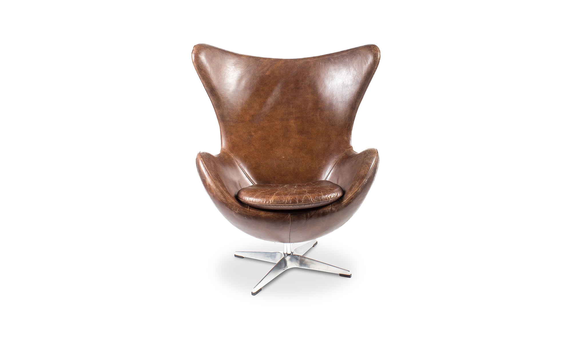 ST ANNE SWIVEL CLUB CHAIR DARK BROWN LEATHER