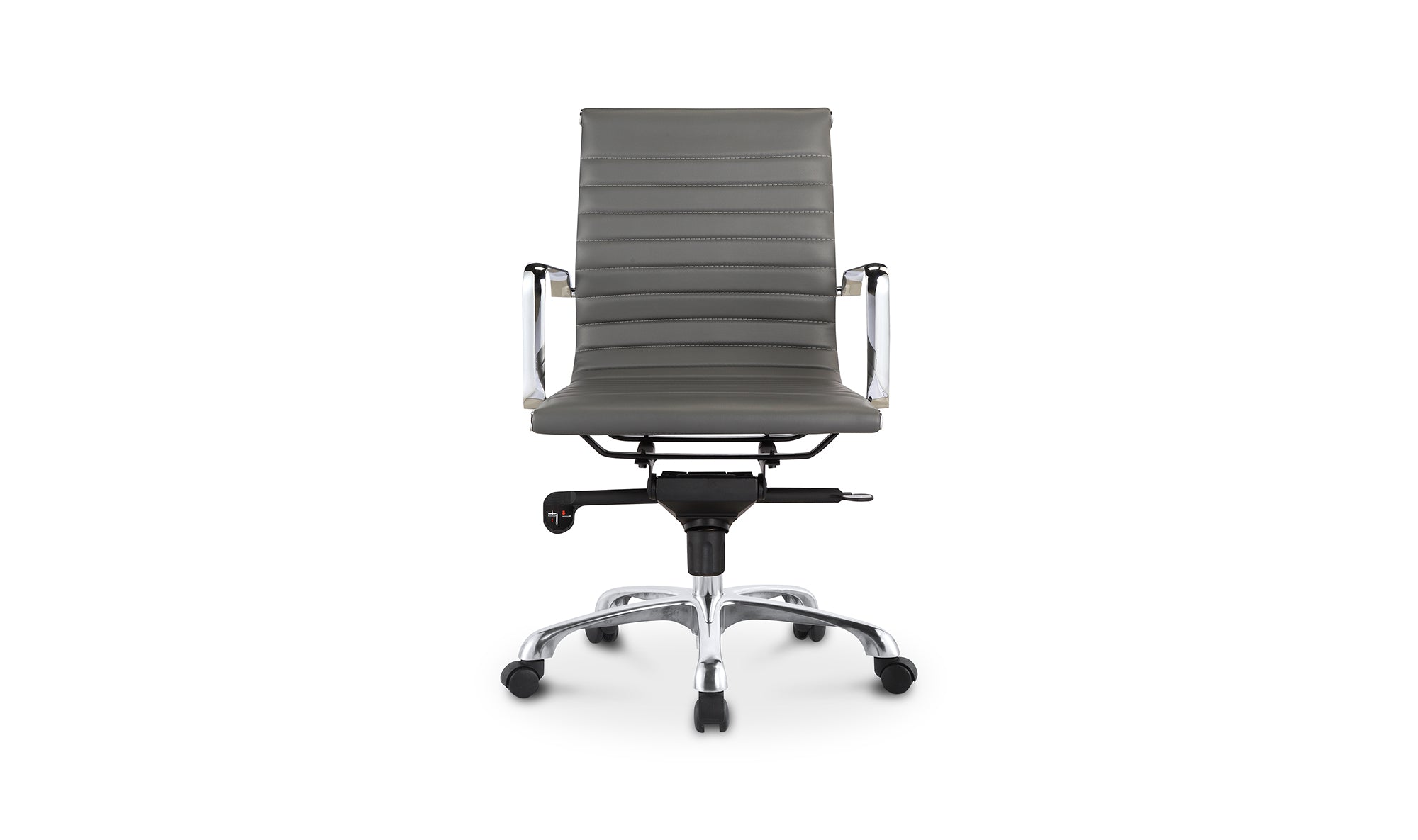 STUDIO OFFICE CHAIR LOW BACK GREY VEGAN LEATHER