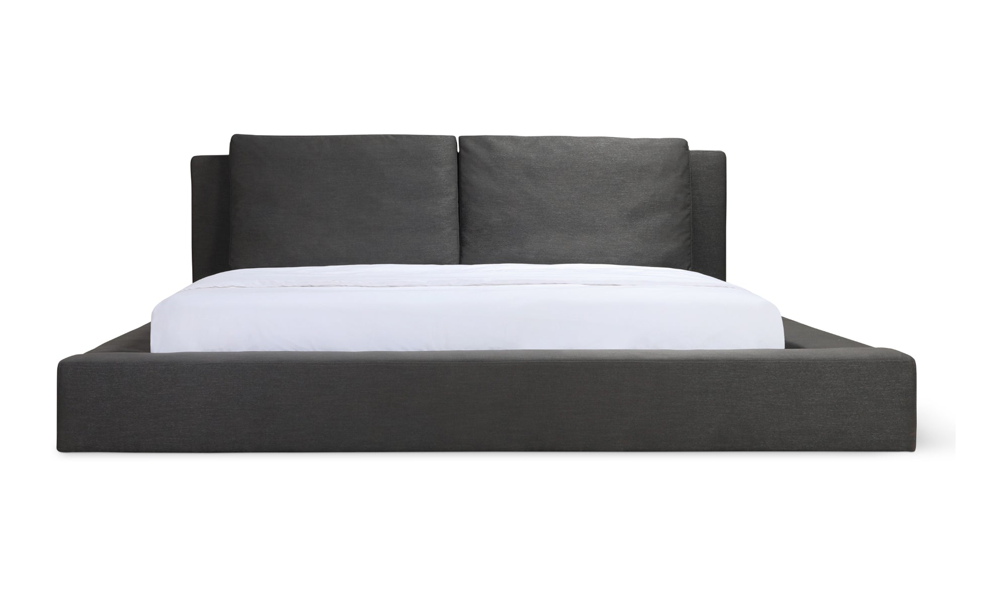 SELENE UPHOLSTERED QUEEN SIZE PLATFORM BED, DARK GREY