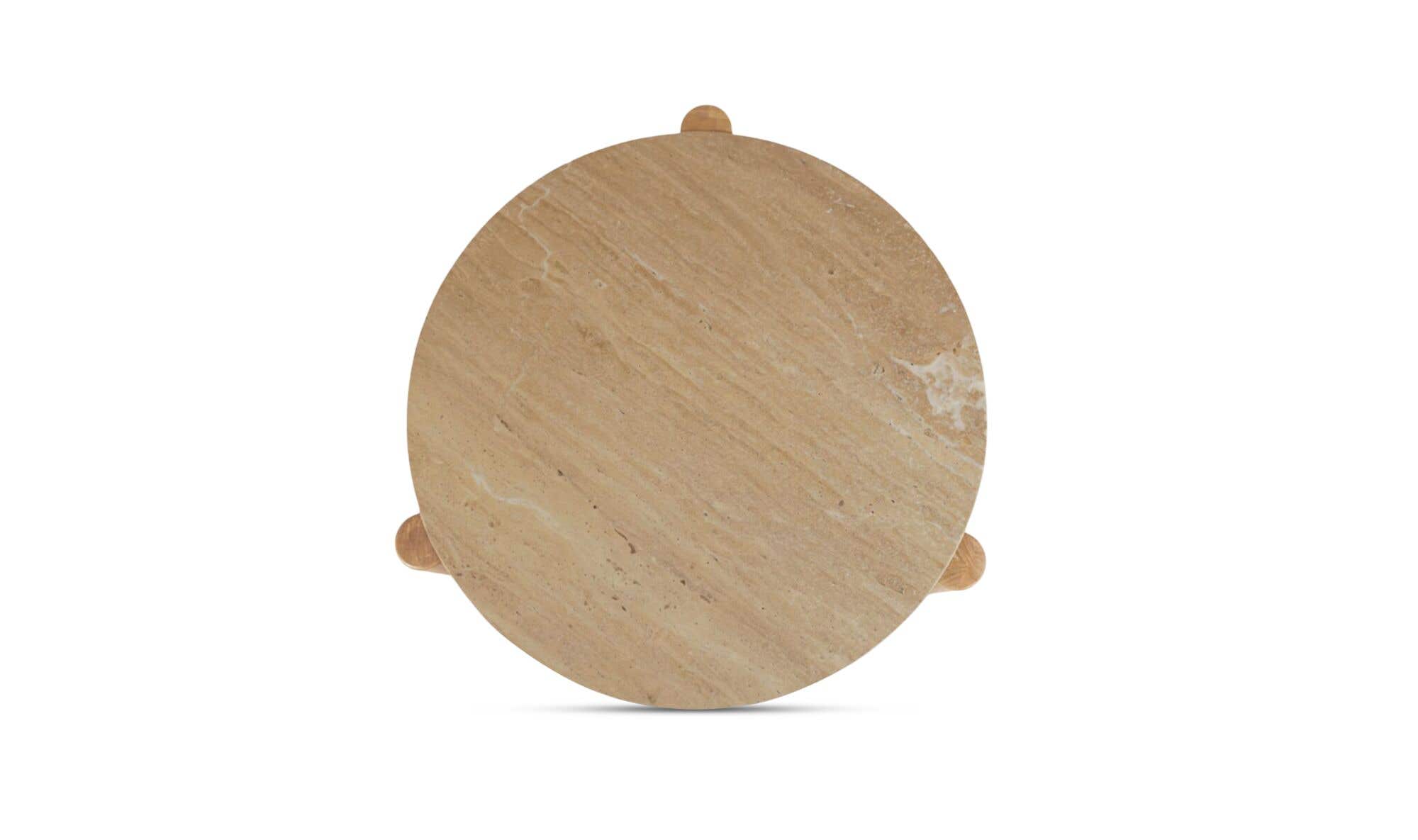 36" Natural Travertine Outdoor Coffee Table