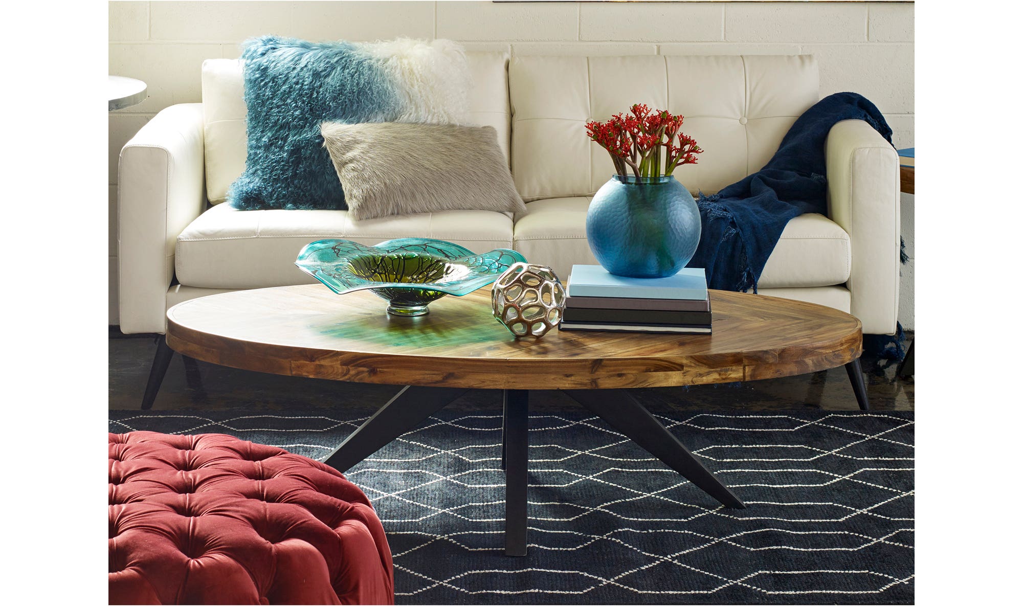 58" Amber Acacia Coffee Table