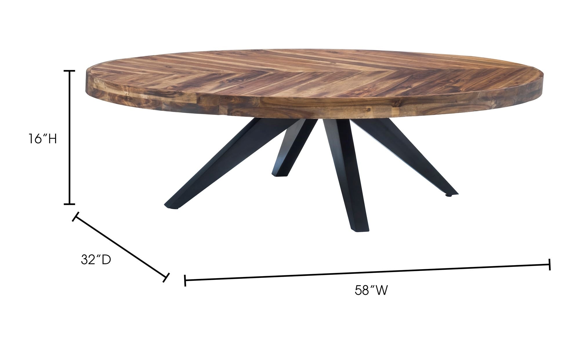 58" Amber Acacia Coffee Table