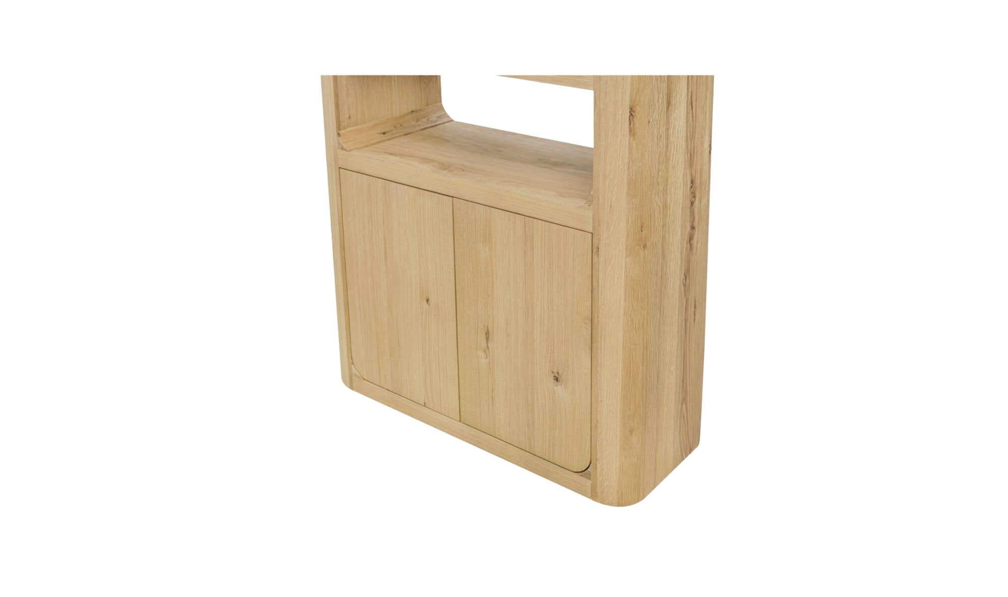 39.37" Rustic Oak Solid Oak Tall Cabinet