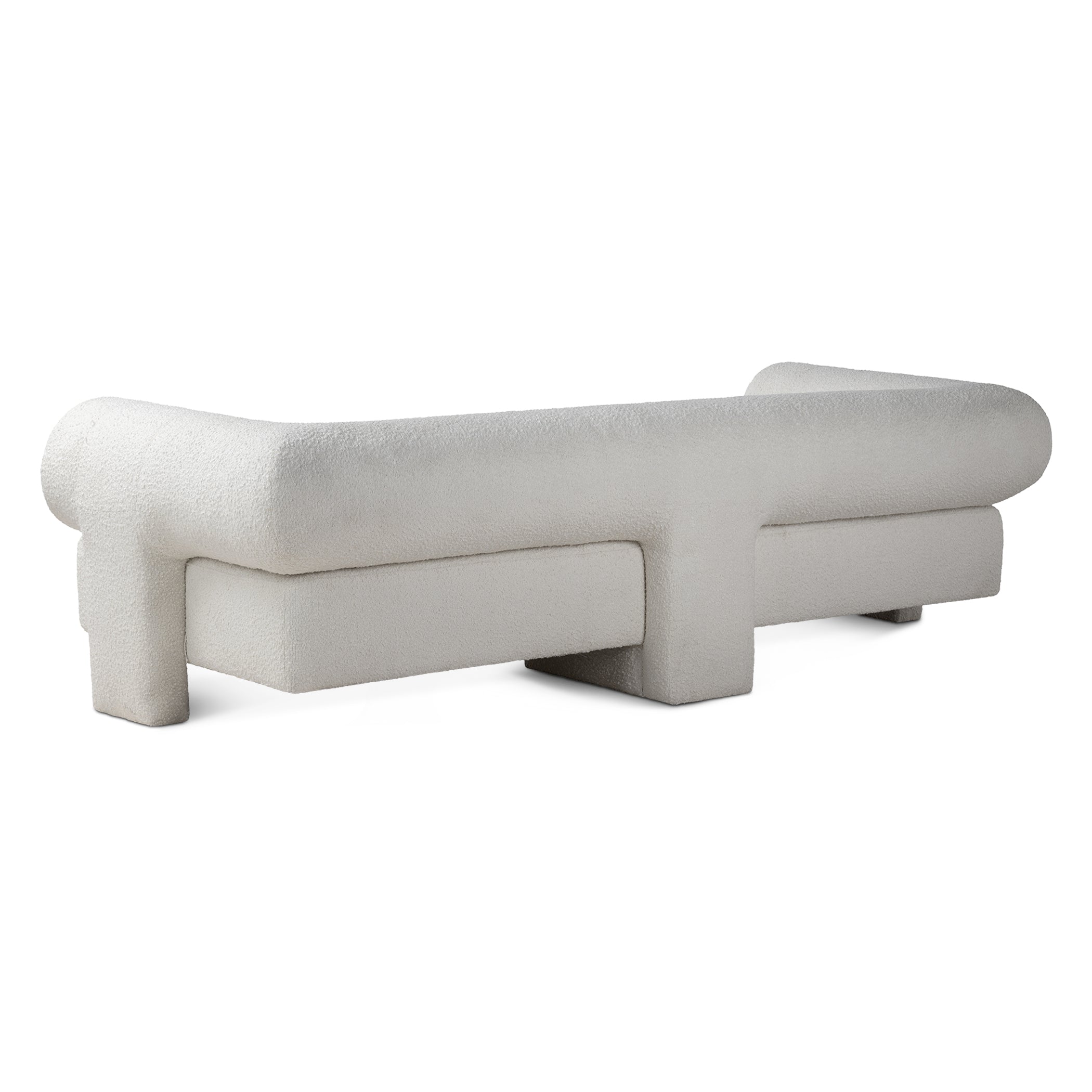 94" Off-White Boucle Upholstered Sofa