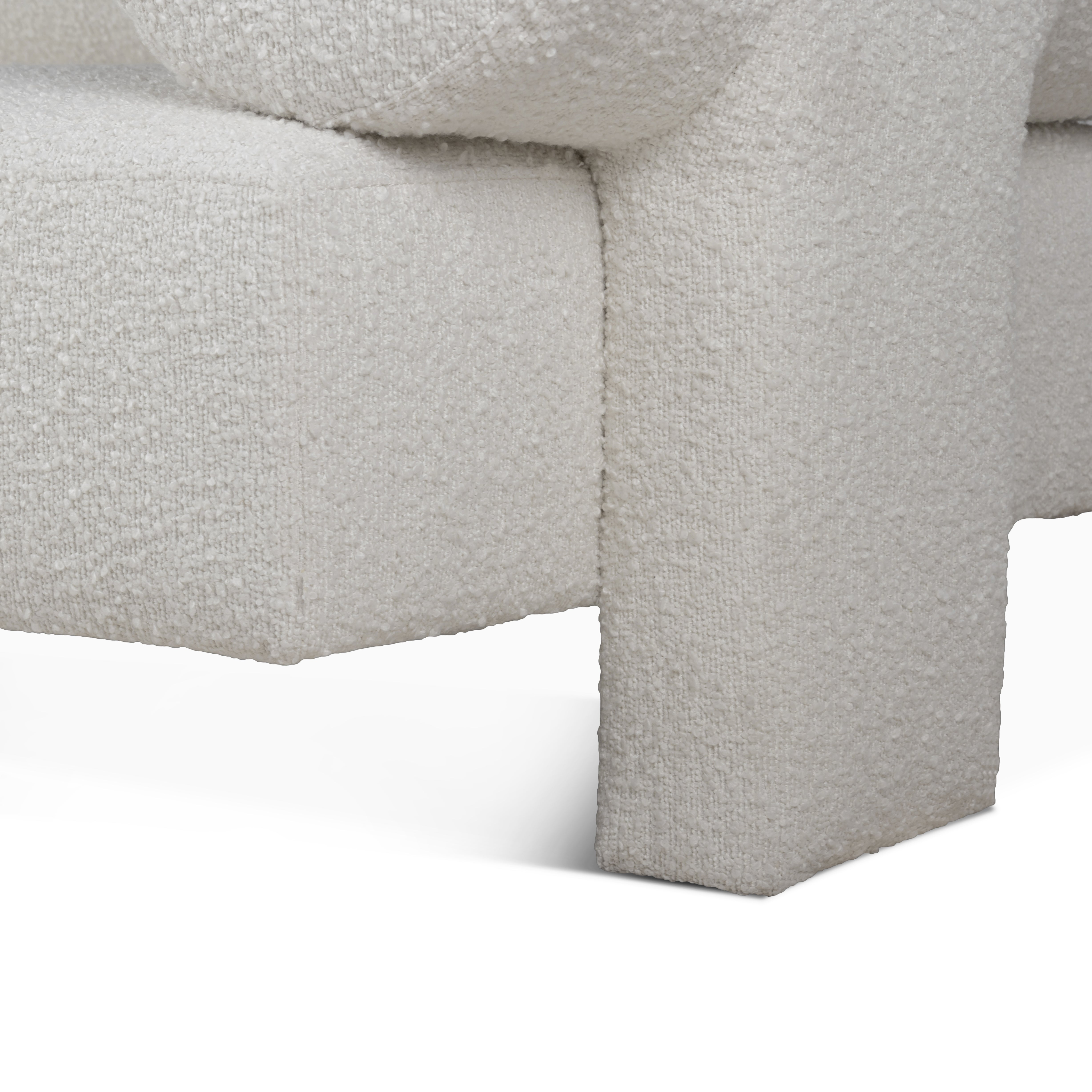 94" Off-White Boucle Upholstered Sofa