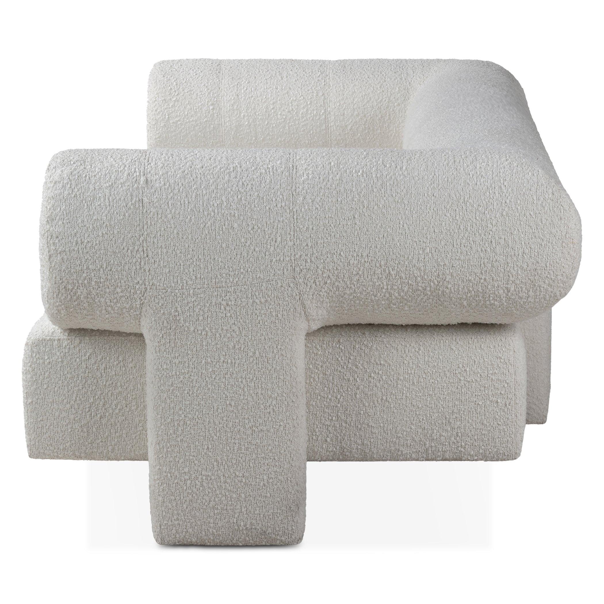 94" Off-White Boucle Upholstered Sofa