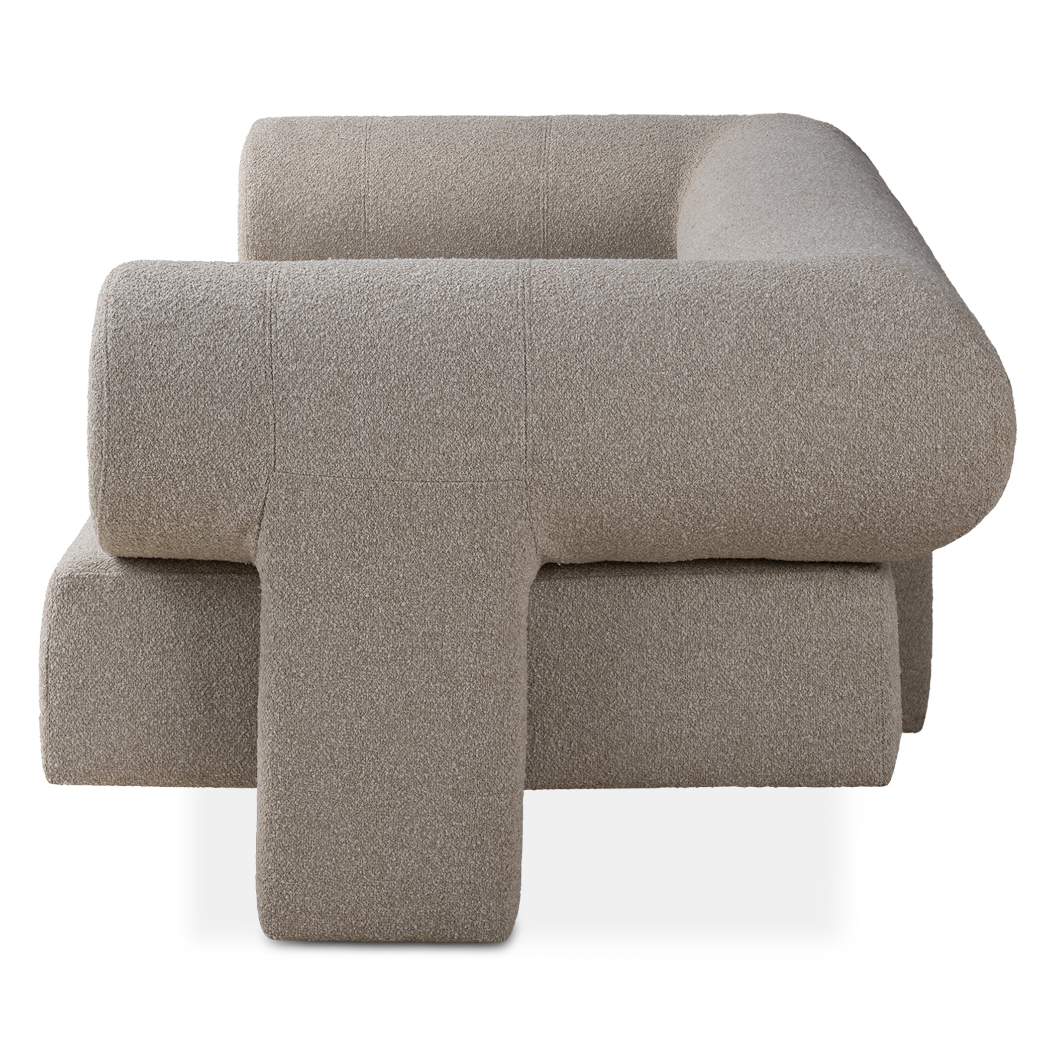 94" Pewter Boucle Upholstered Sofa