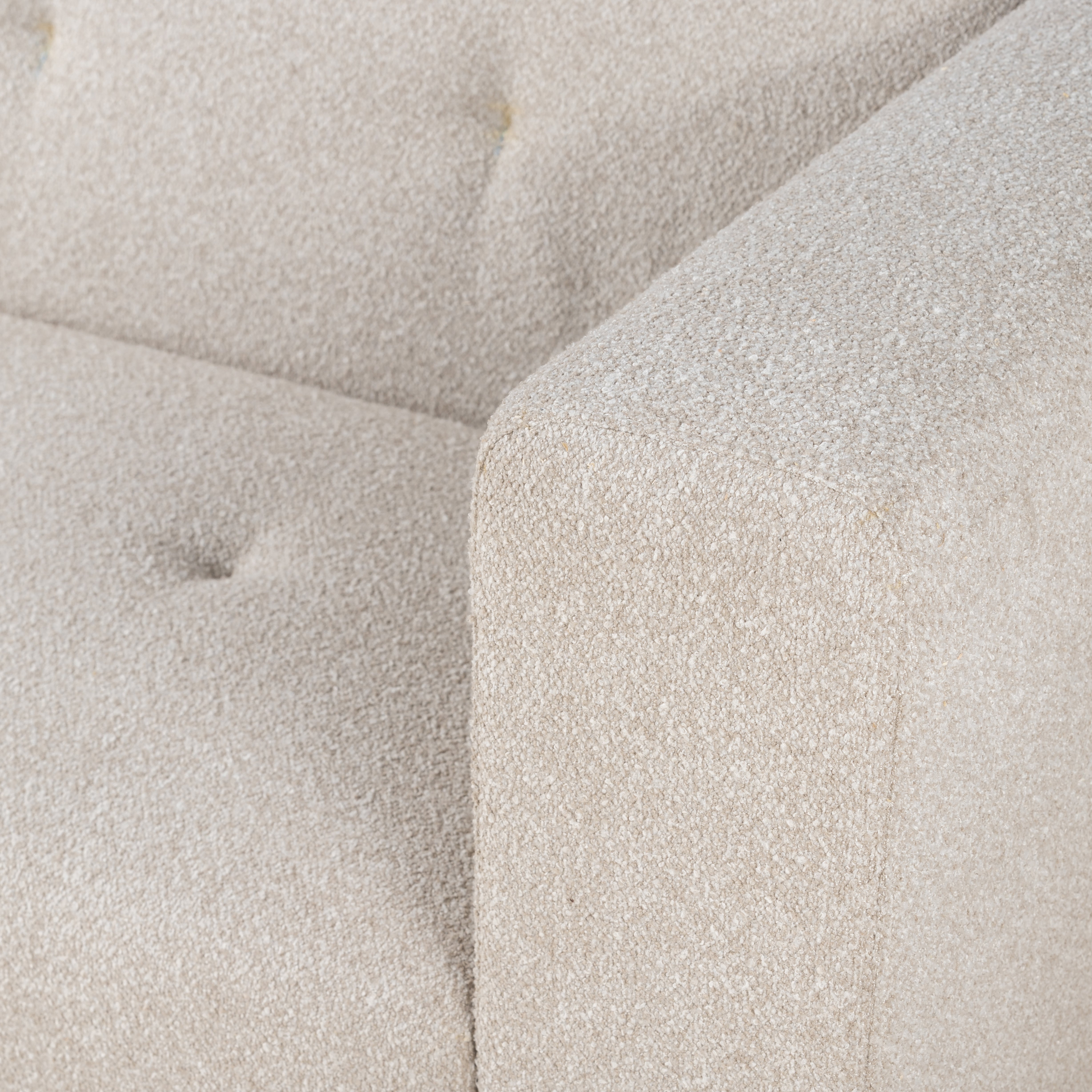 94" Cream Boucle Tufted Upholstered Sofa