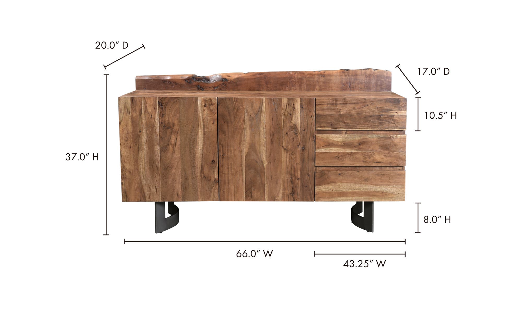 66" Brown Sideboard