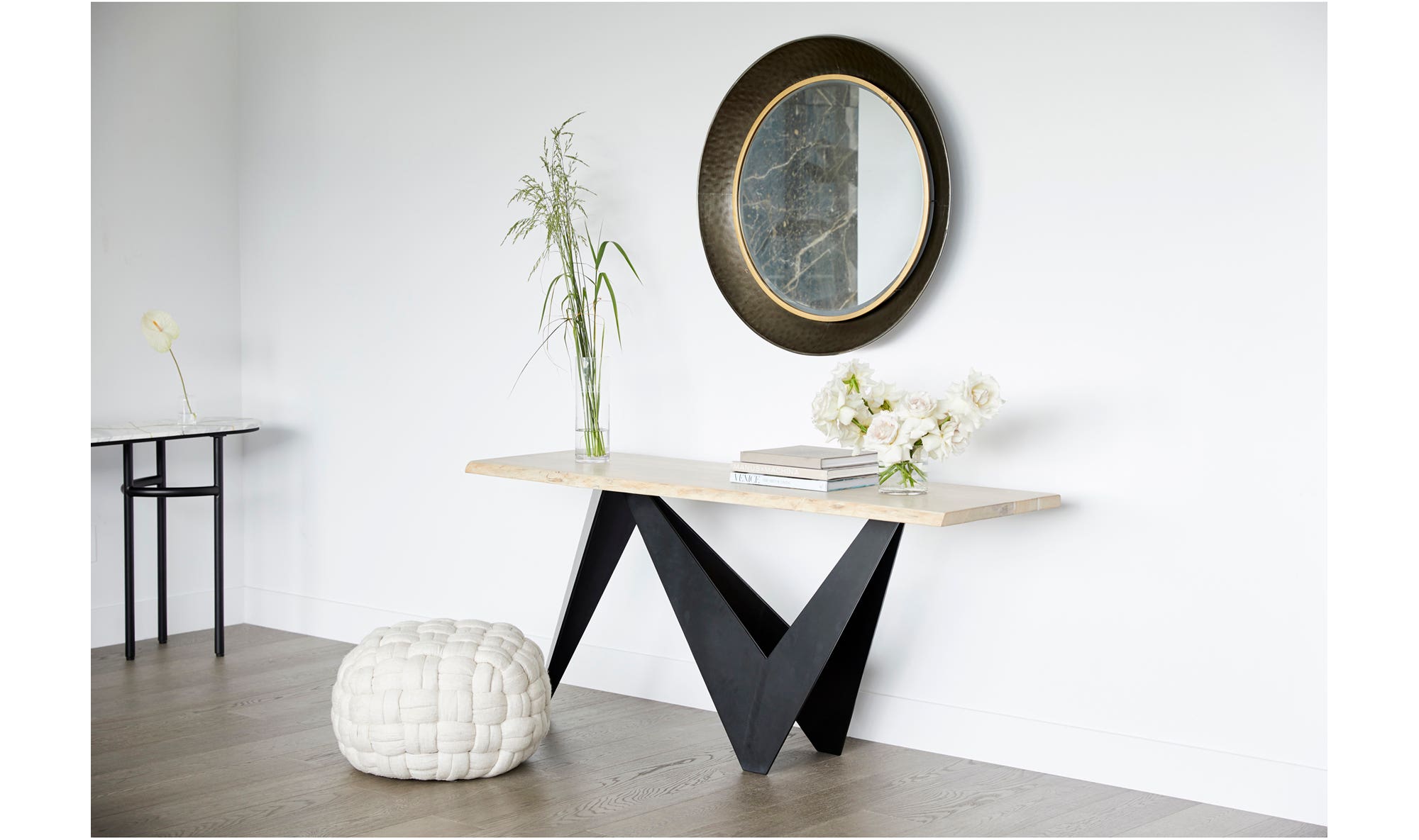 68" Natural Solid Oak Console Table