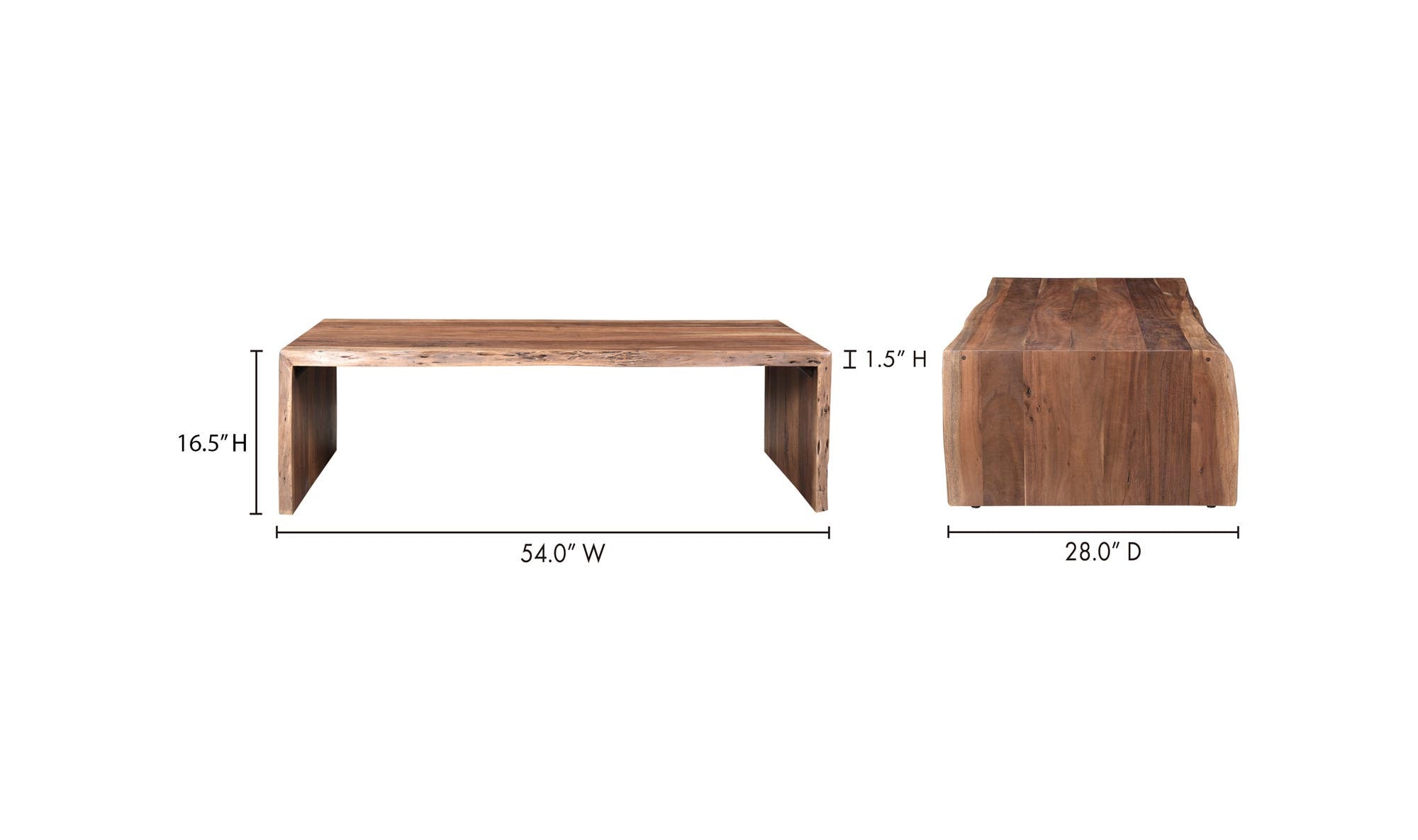 54" Natural Stain Acacia Coffee Table
