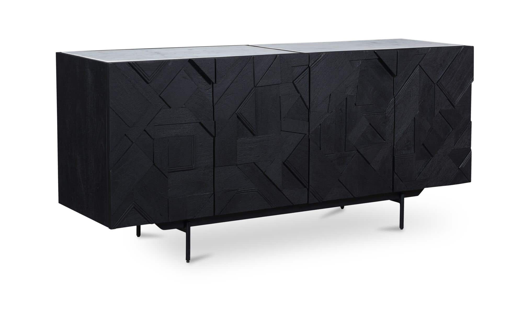 72" Black Sideboard