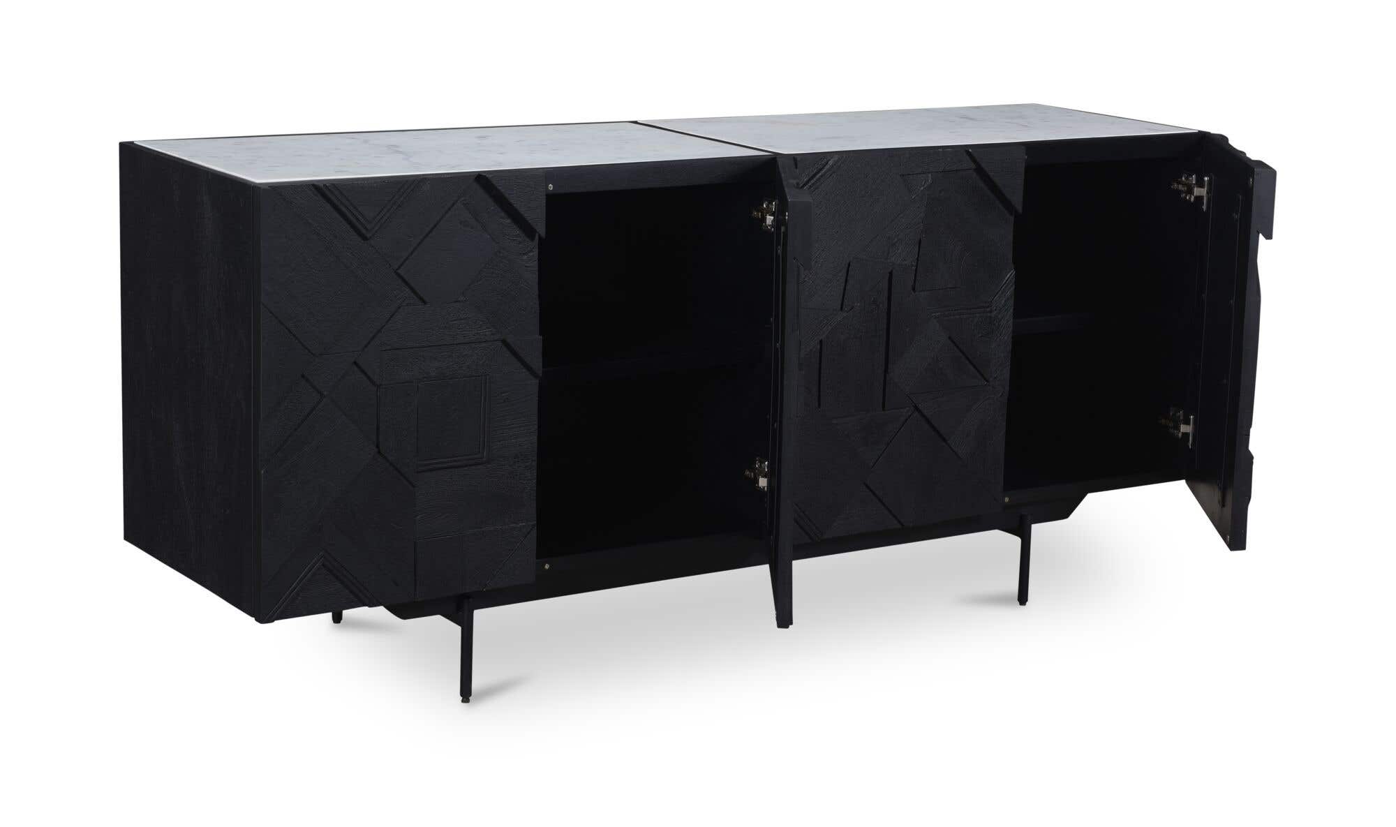 72" Black Sideboard