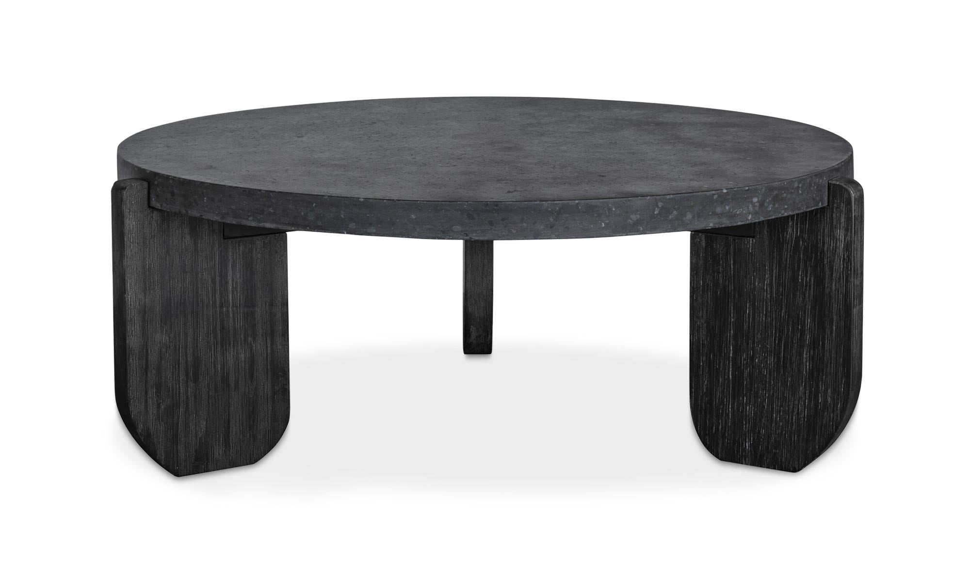 36.5" Black Concrete Coffee Table