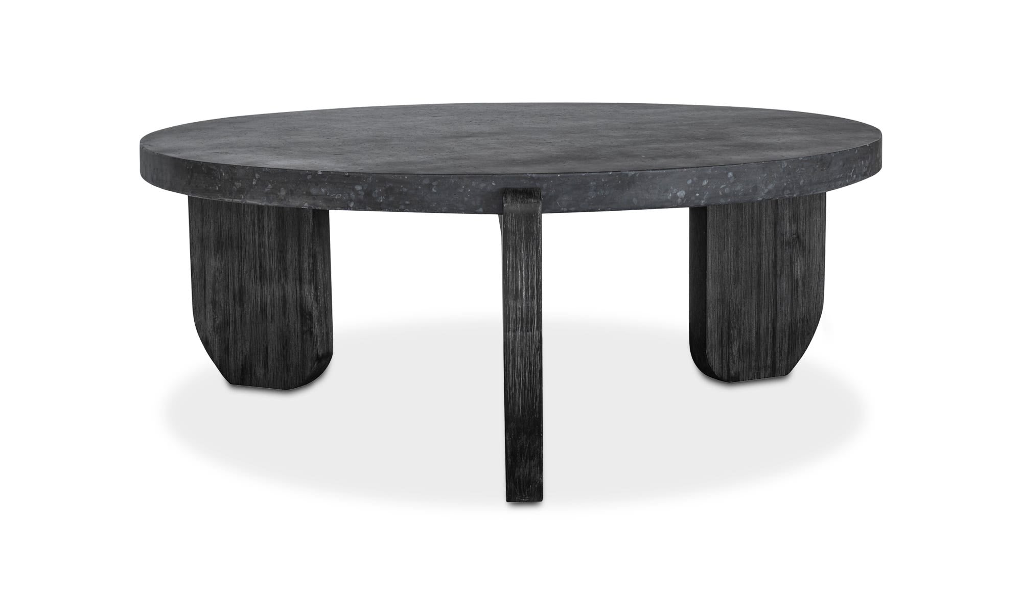 36.5" Black Concrete Coffee Table