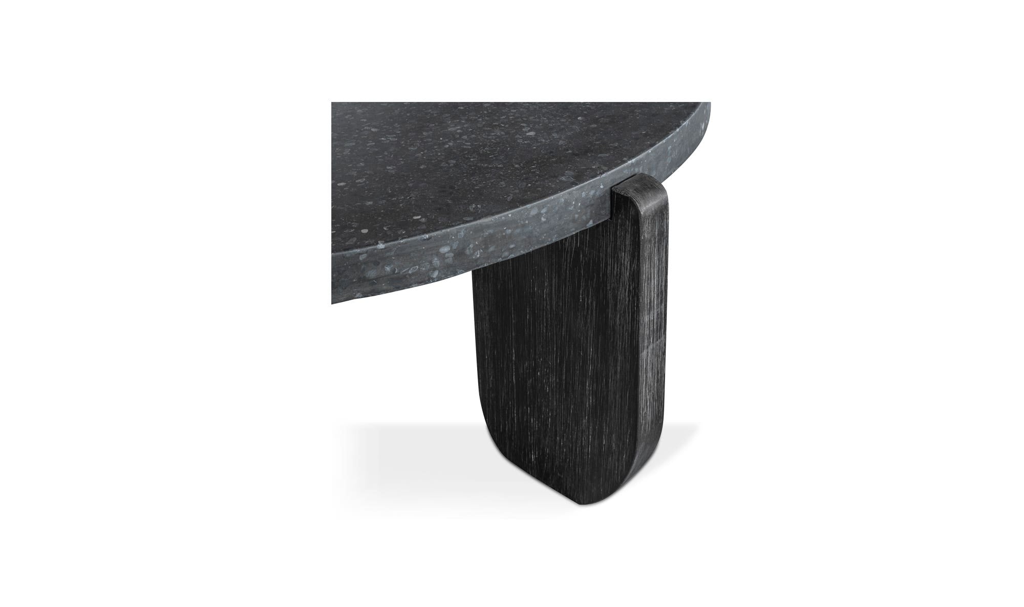 36.5" Black Concrete Coffee Table
