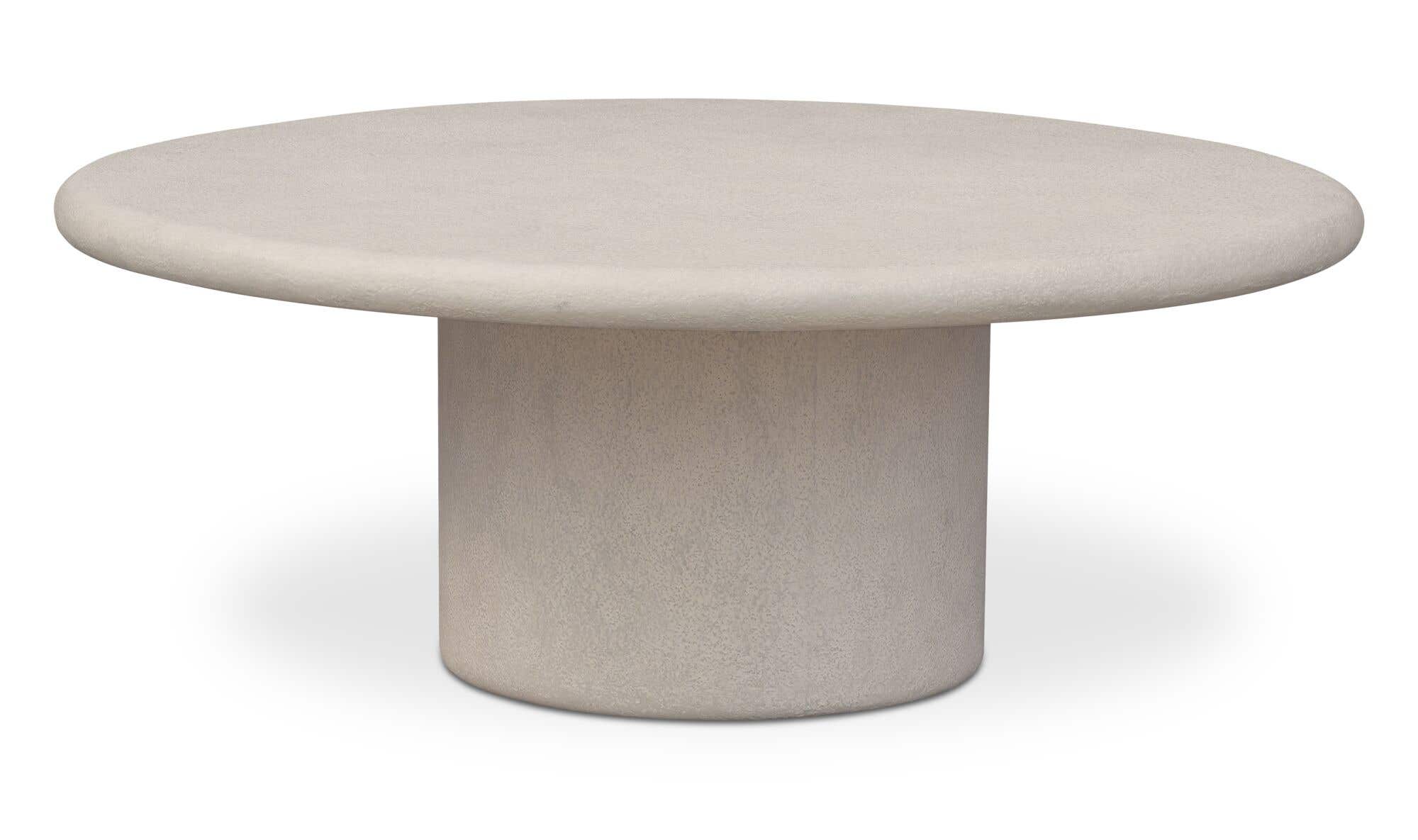40" Cream Concrete Outdoor Coffee Table
