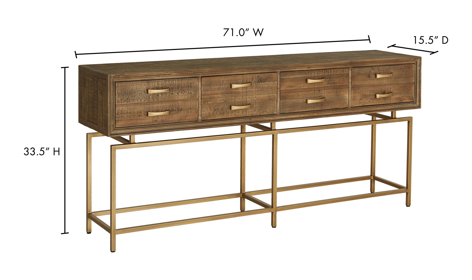 71" Natural Console Table